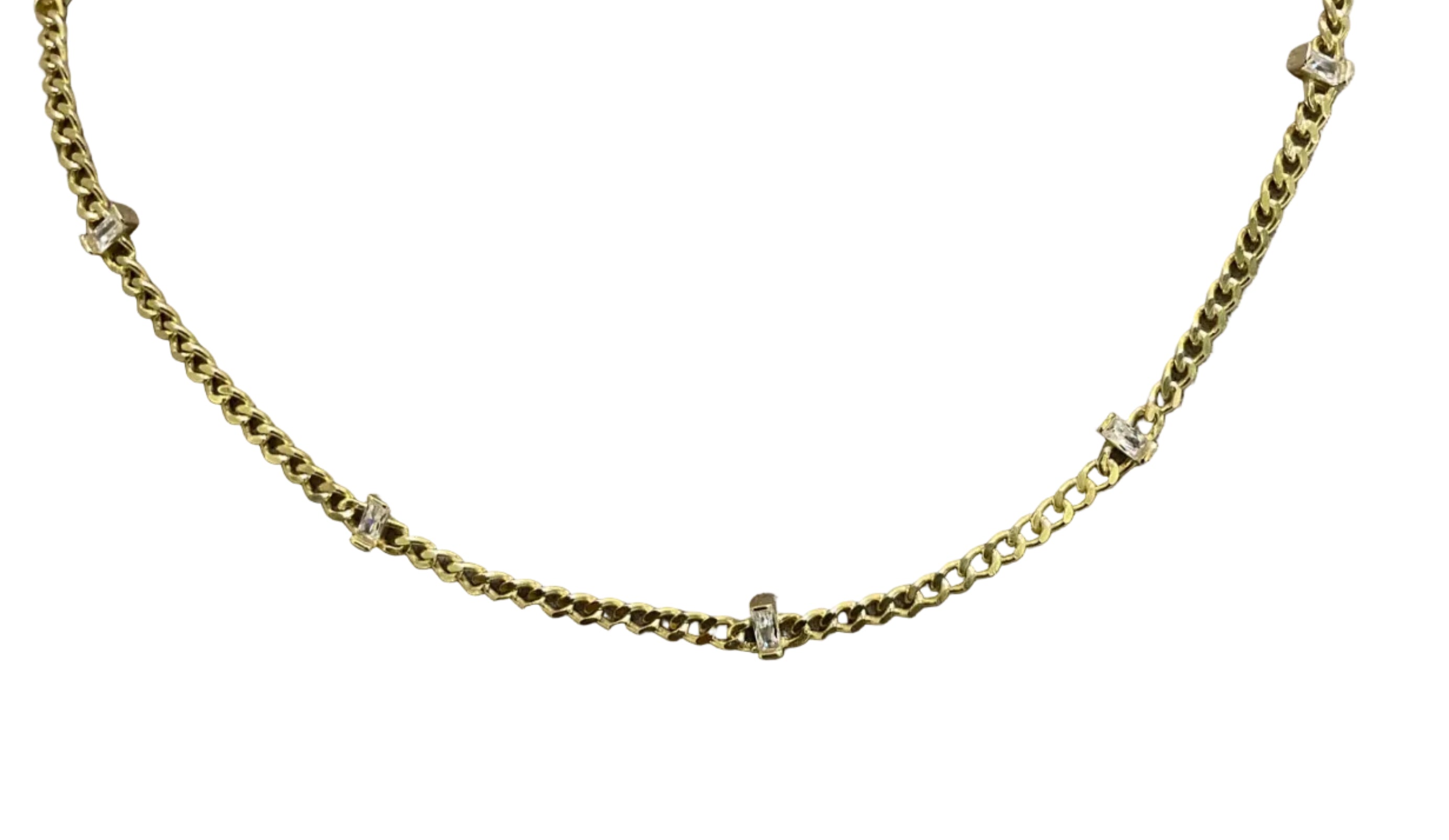 Collar Curb con Baguette