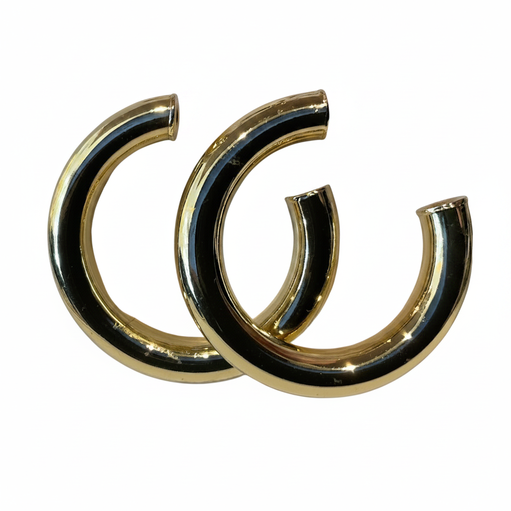 Arete Chapa 18K Semi Arracada Dorada