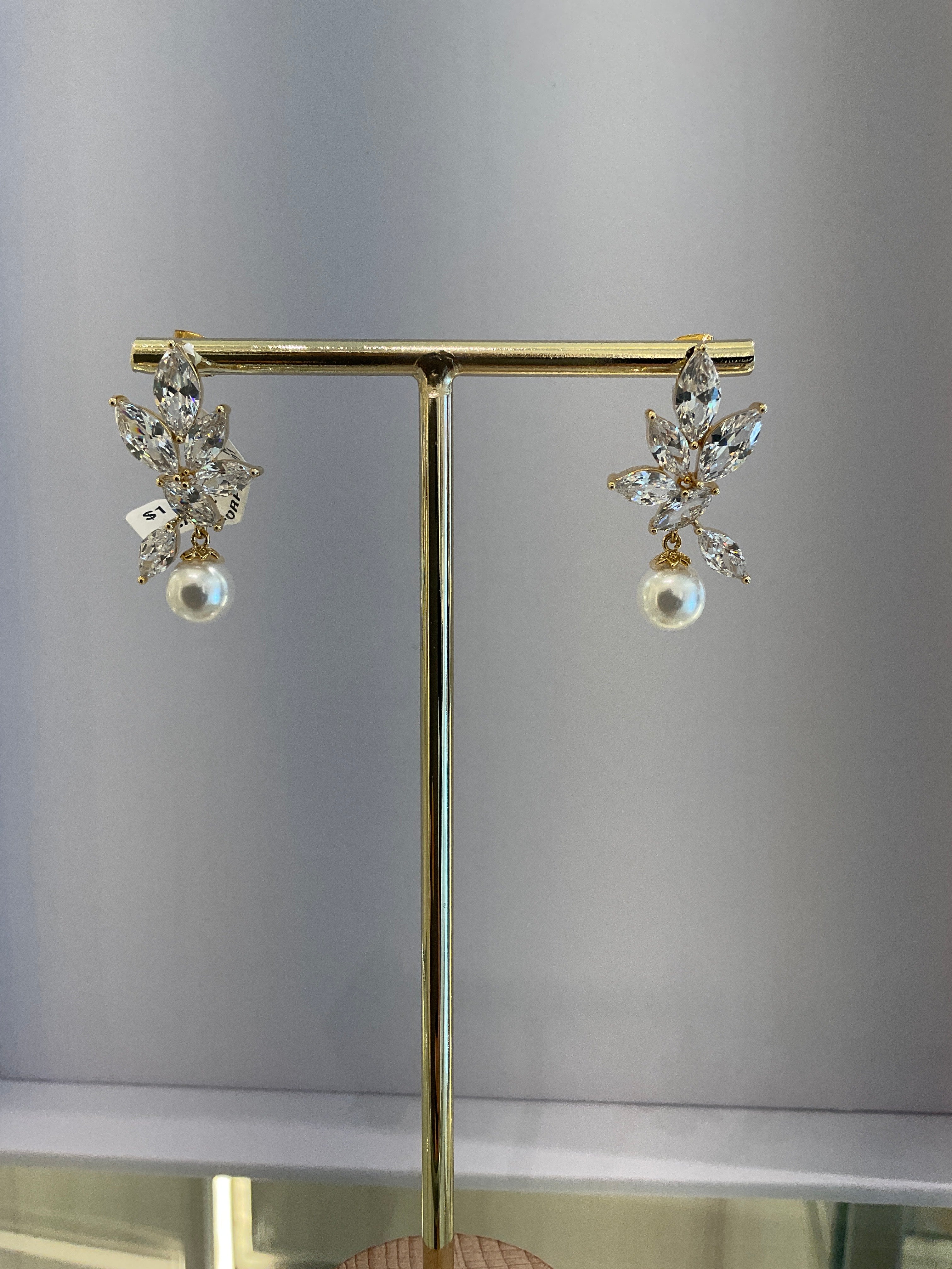 Aretes Chapa Oro Perla