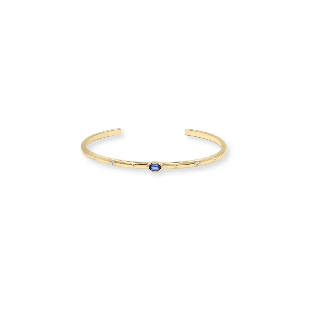 Pulsera Cuff con Cristal Azul