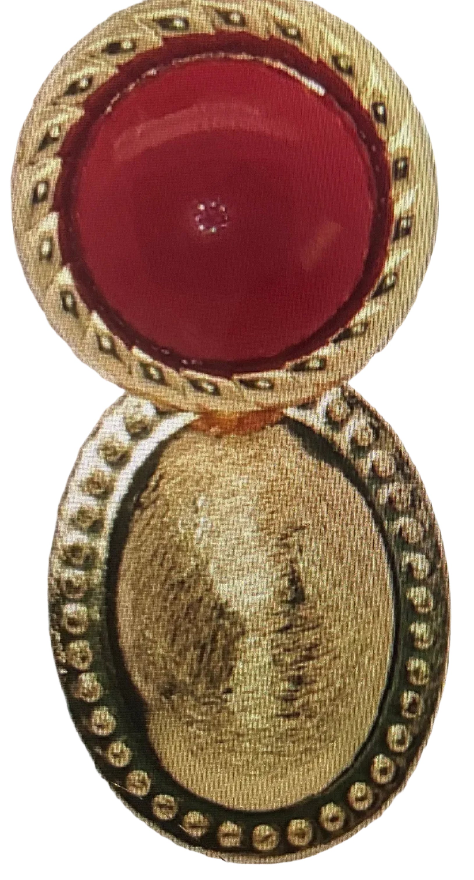 Arete GF Piedra Roja Óvalo