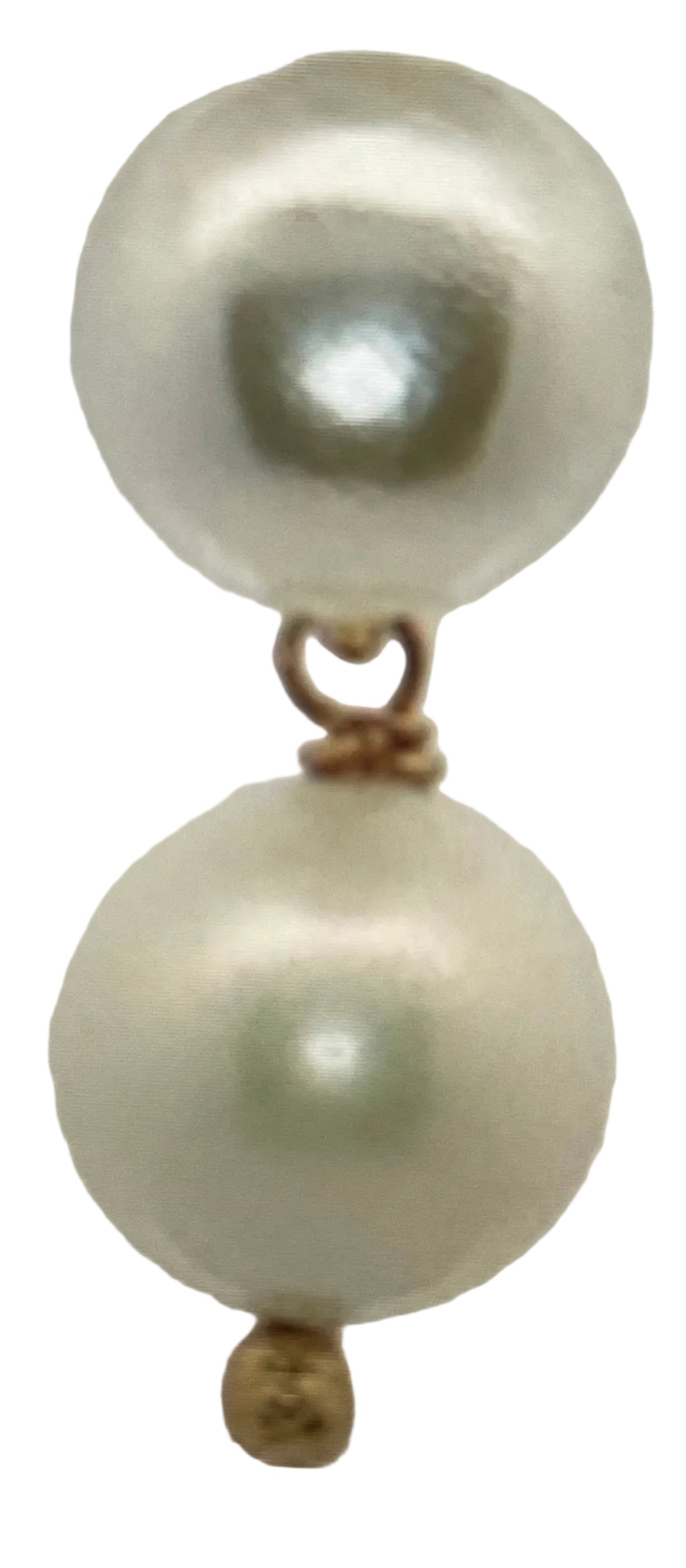 Arete GF Doble Perla Colgante Chica