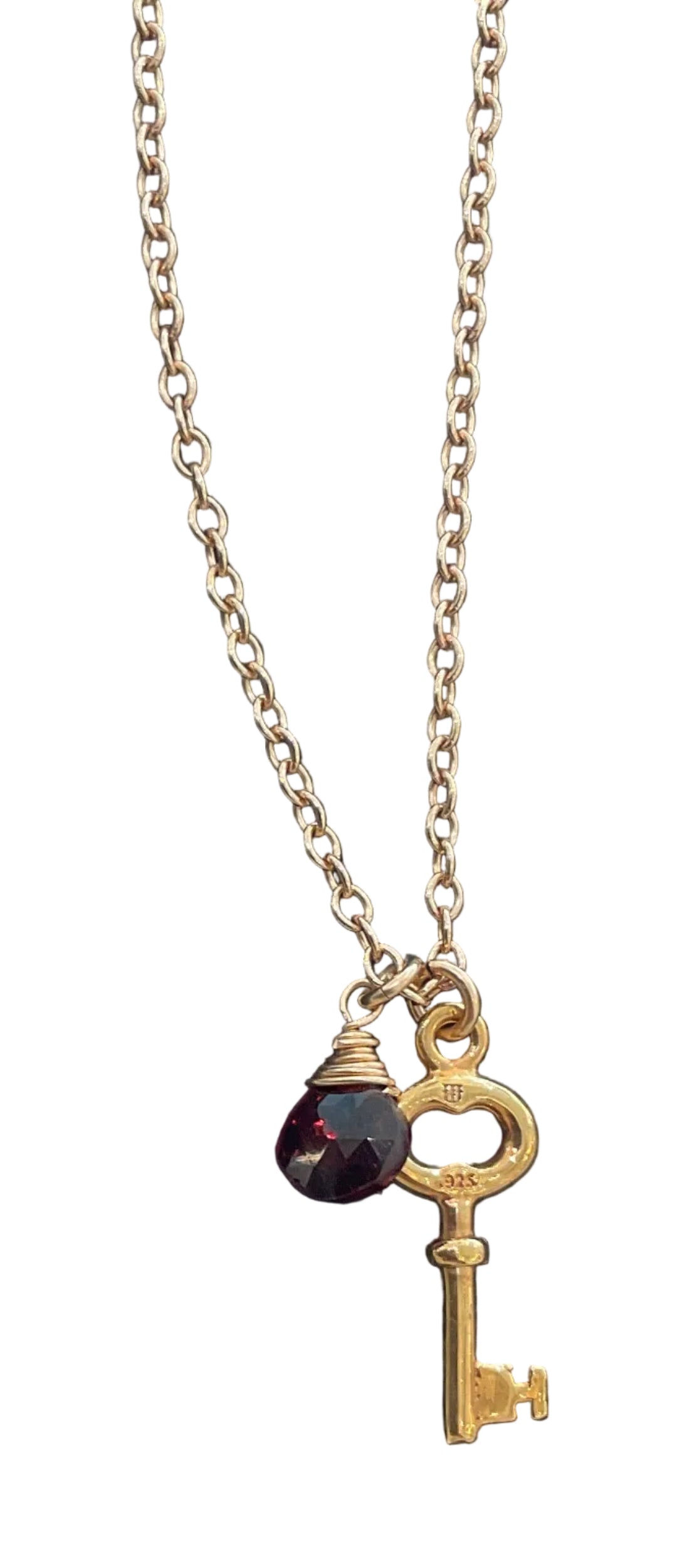 COLLAR LLAVE MINI CON PIEDRA