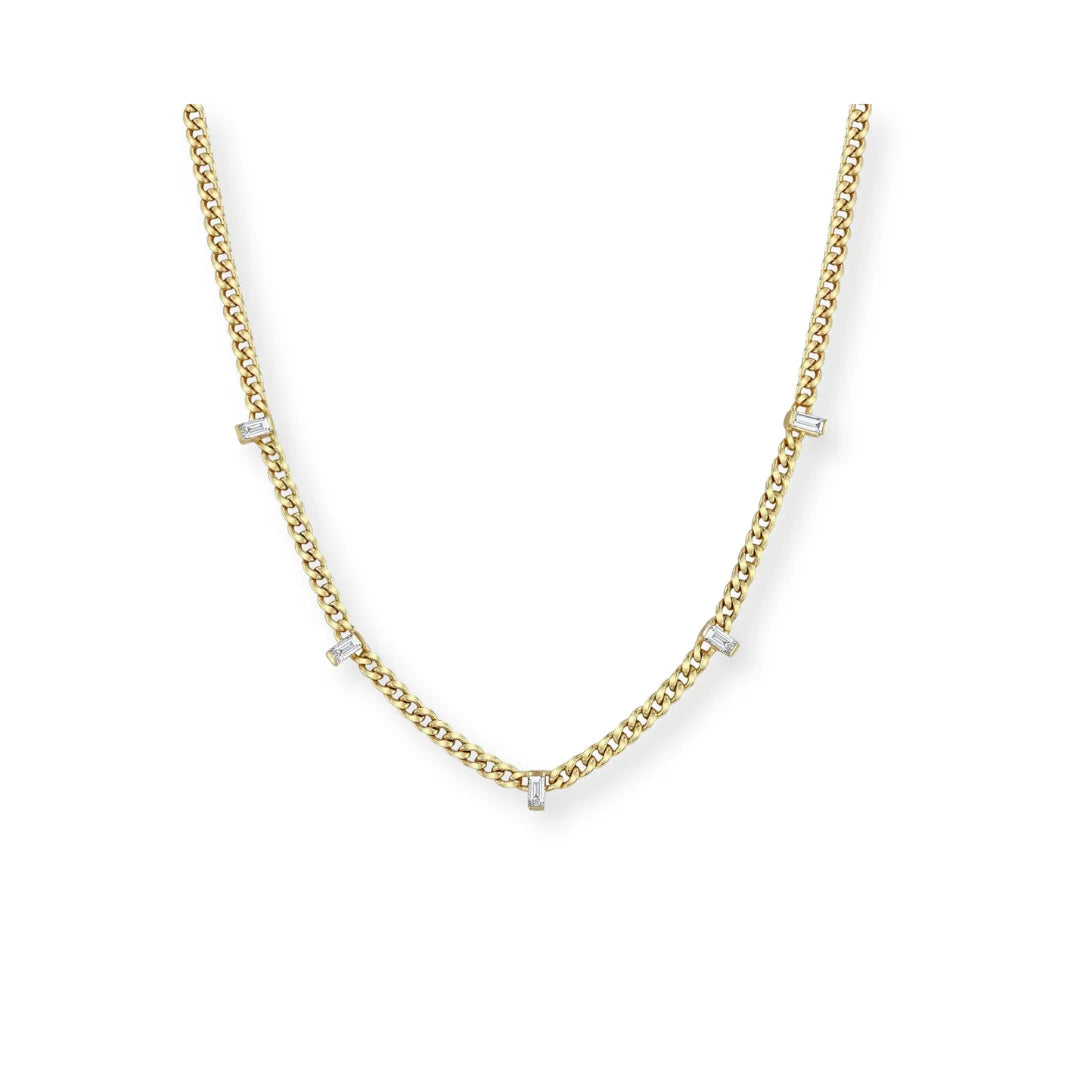 Collar Curb con Baguette