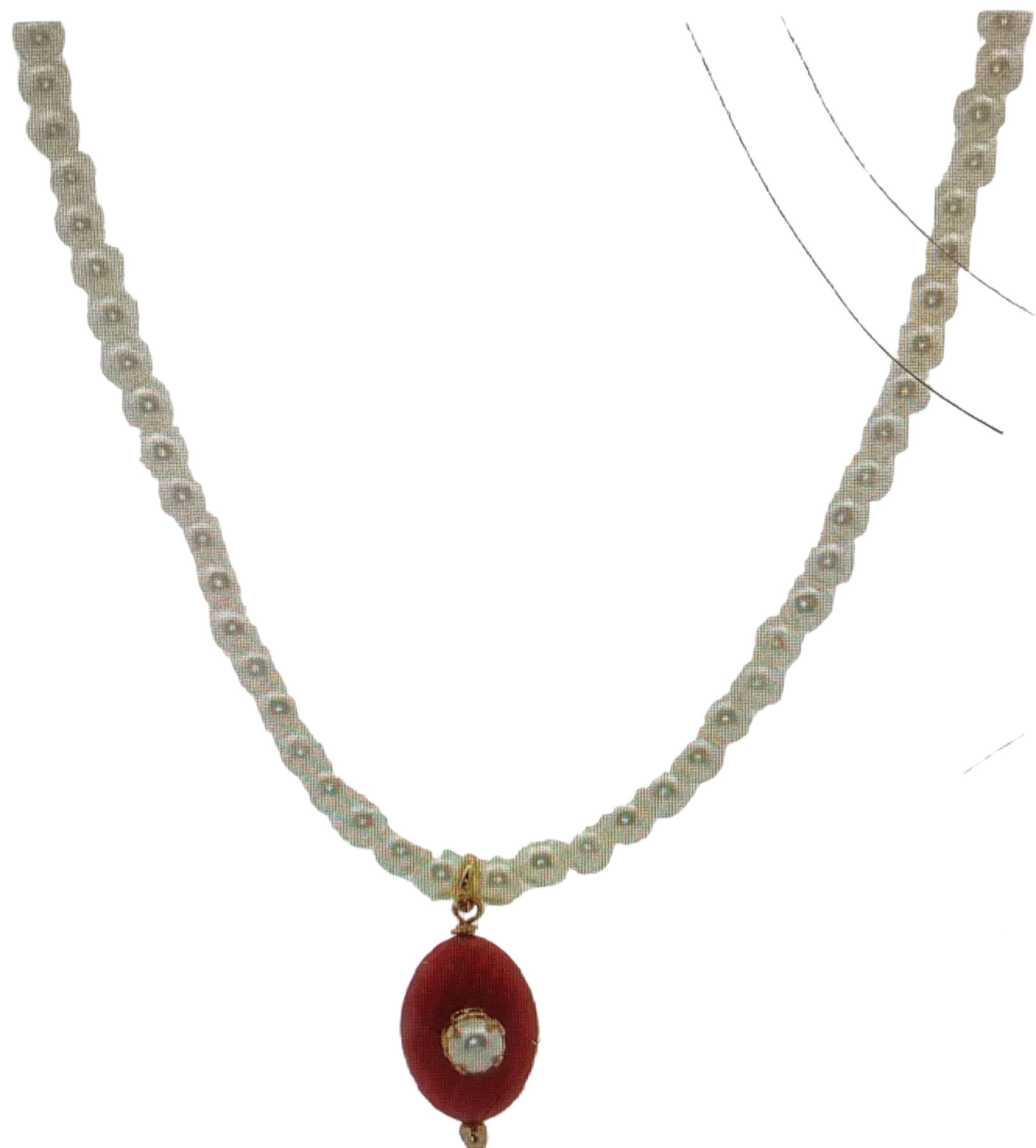 Collar GF Perlas Resina Roja