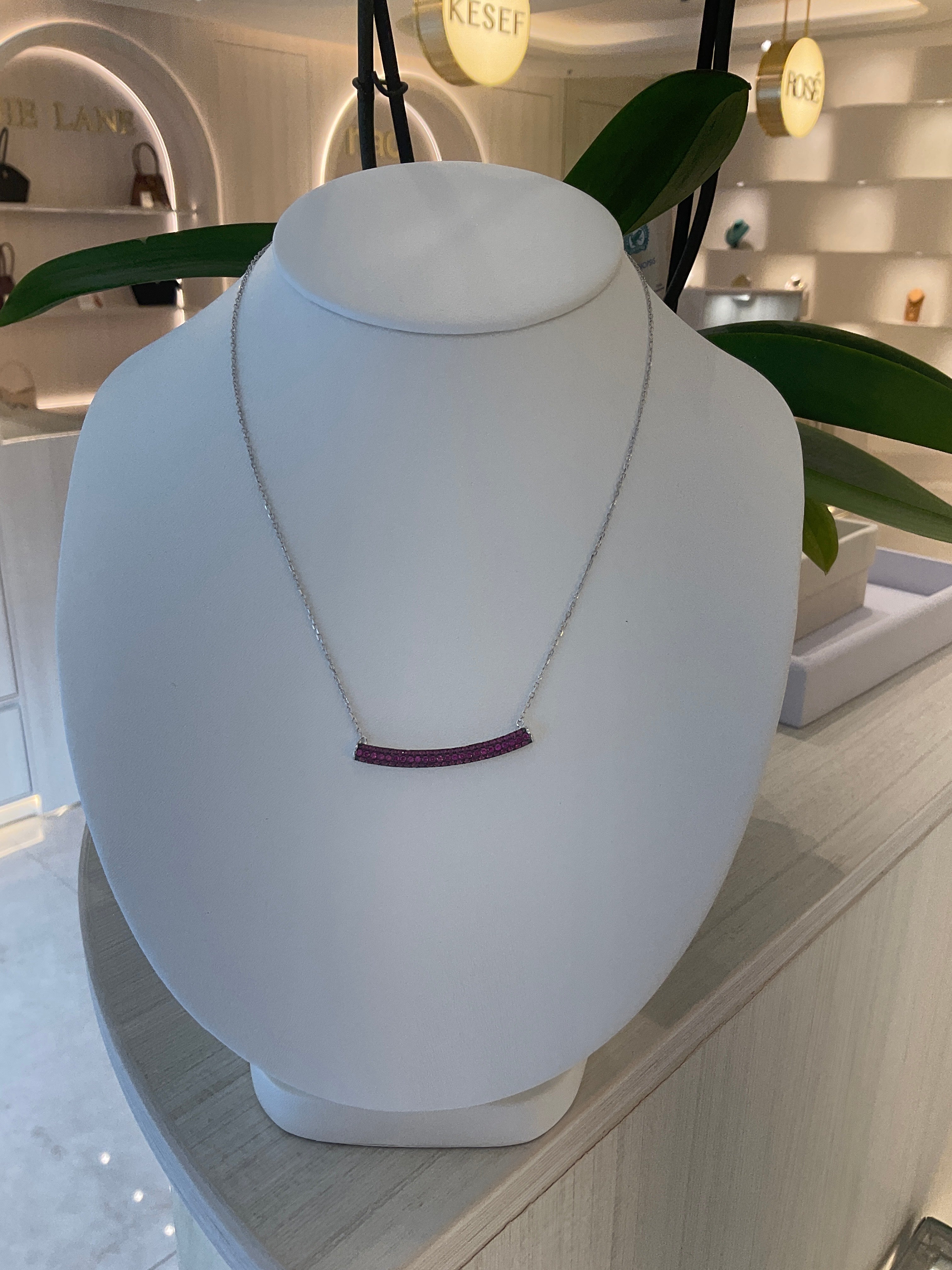 COLLAR P925 BAR PAVE COLORES