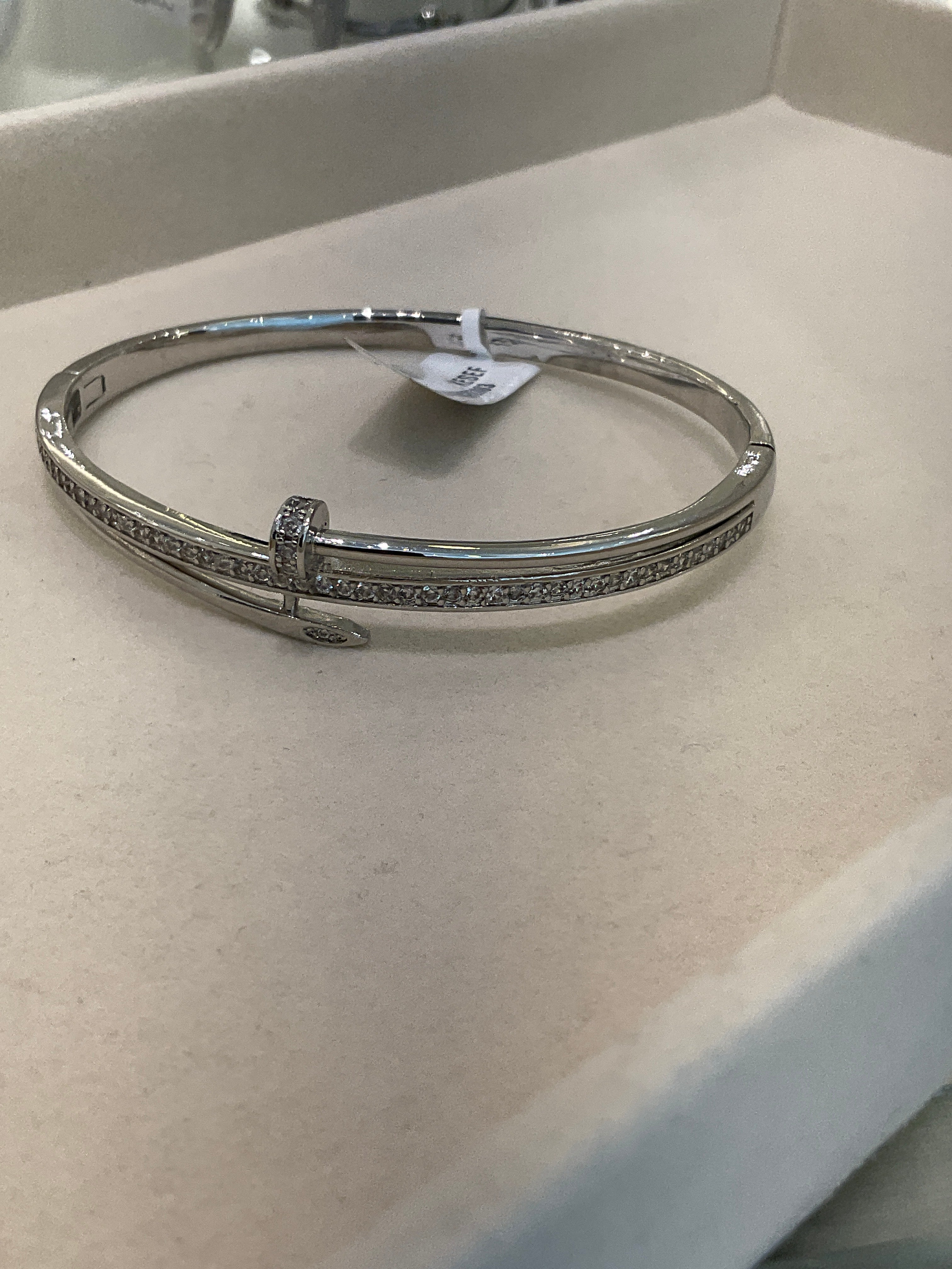 Bangle Rodio Cristalino 3