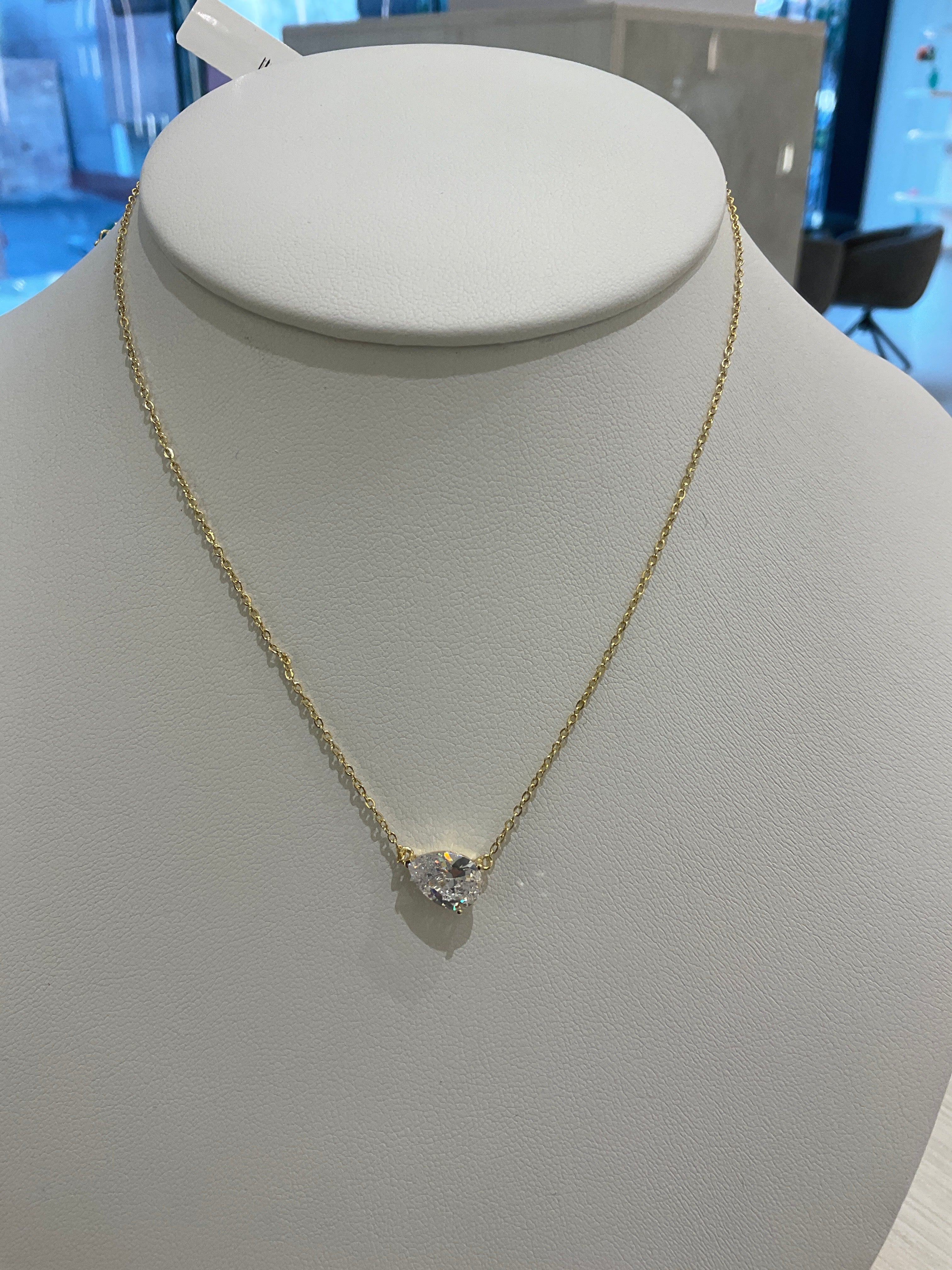 COLLAR P925 SOLITARIO PLATA