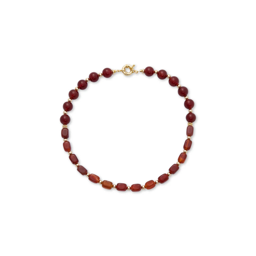 Collar Cornalina Esfera y Barril