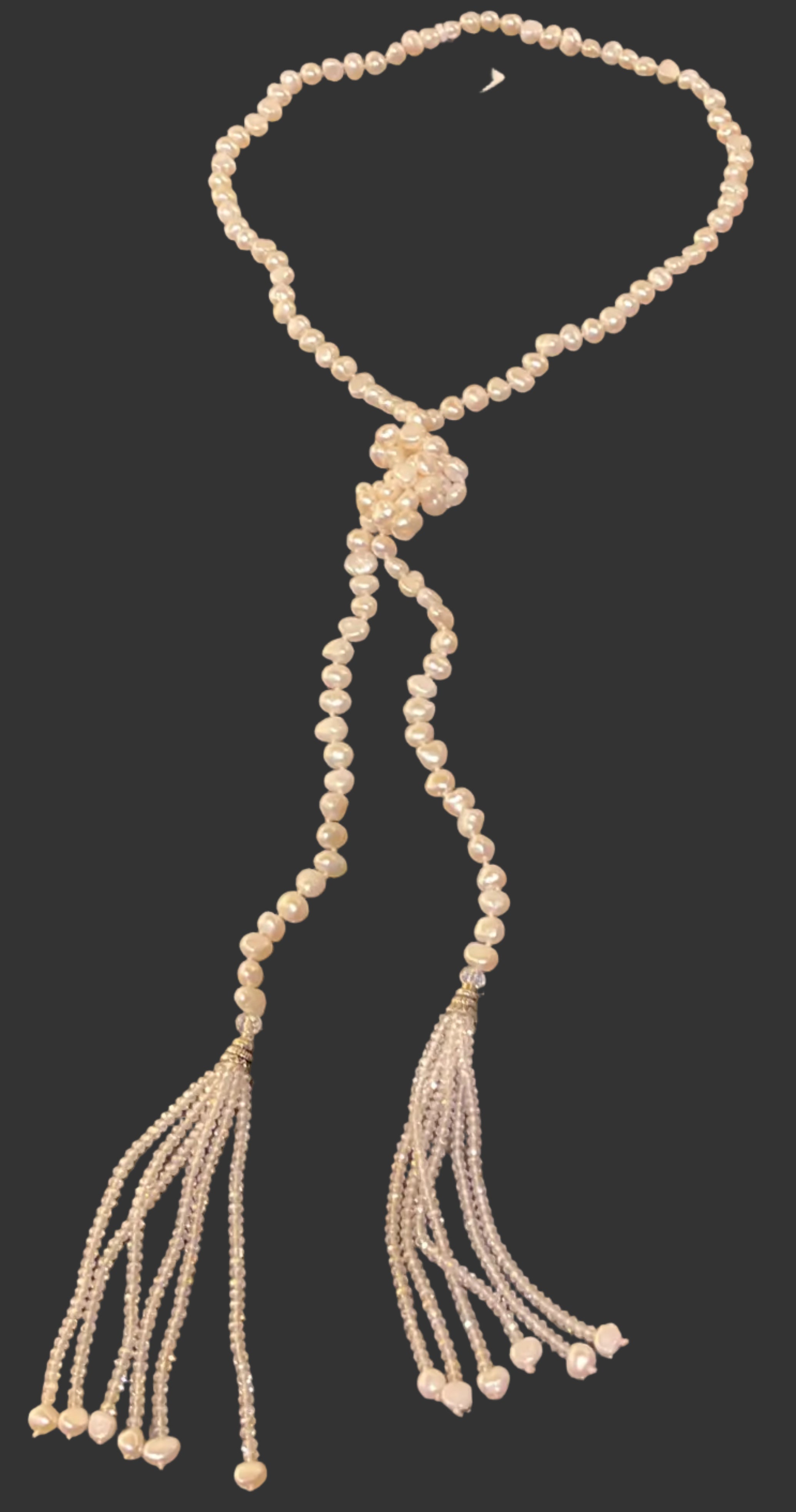 Collar con Perlas Largo con Colgantes