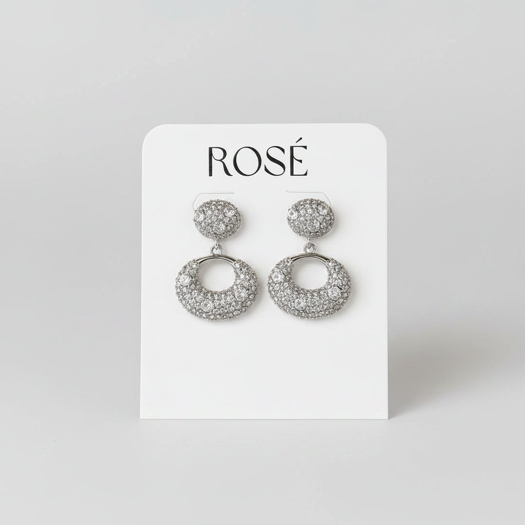 Arete chapa 18k plateado con do