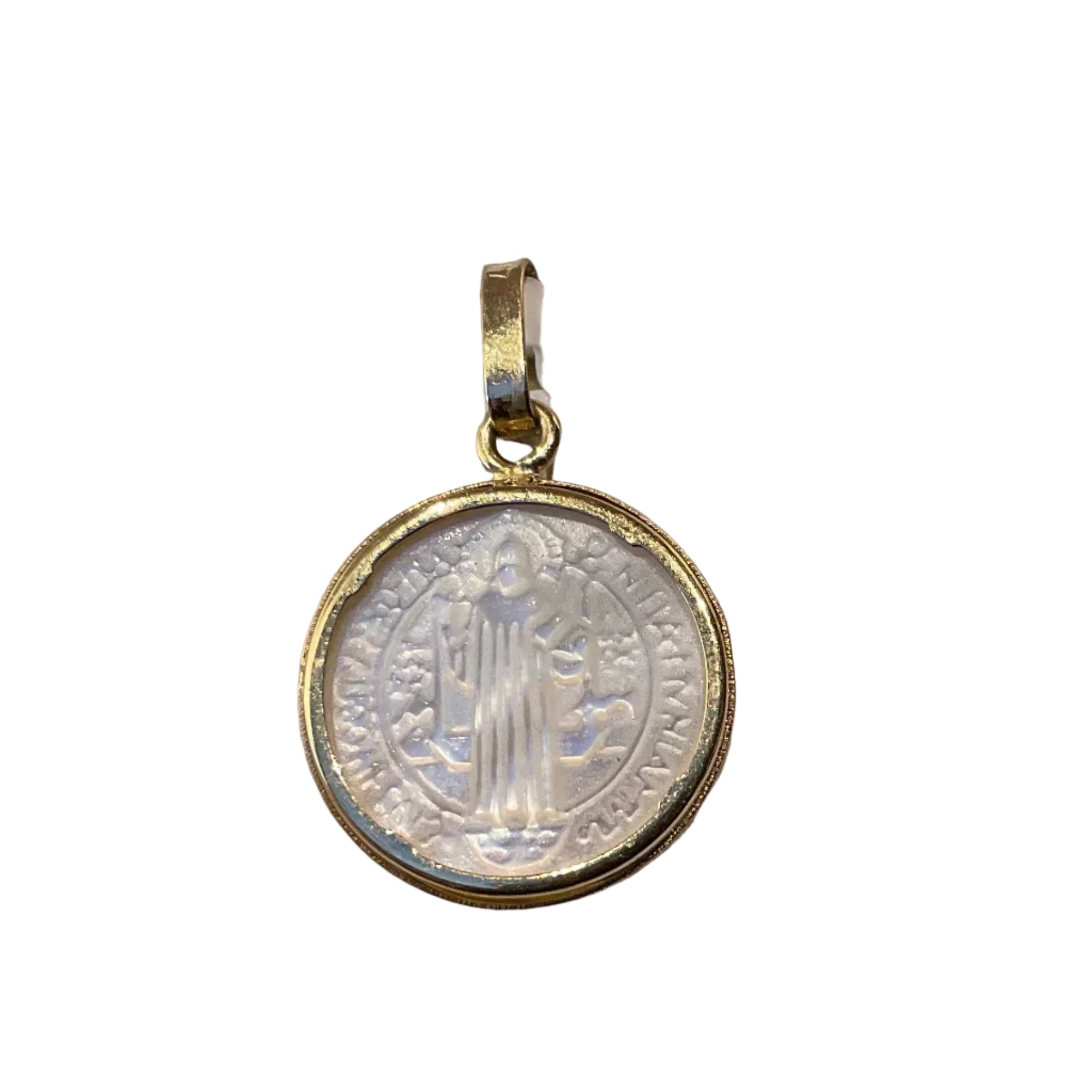 Medalla San Benito Perla Madre 10k