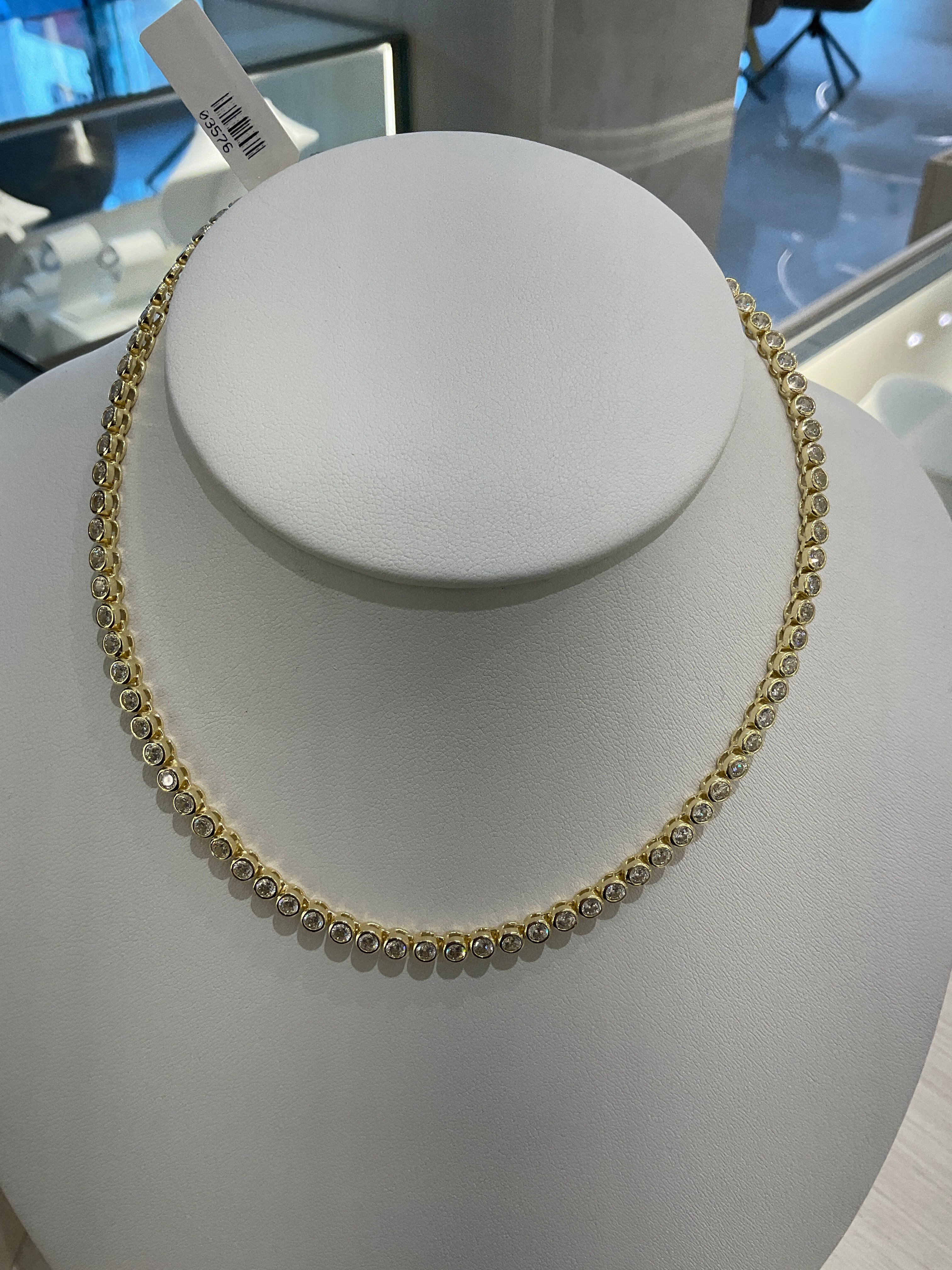 COLLAR P925 BEZEL DORADO 3MM
