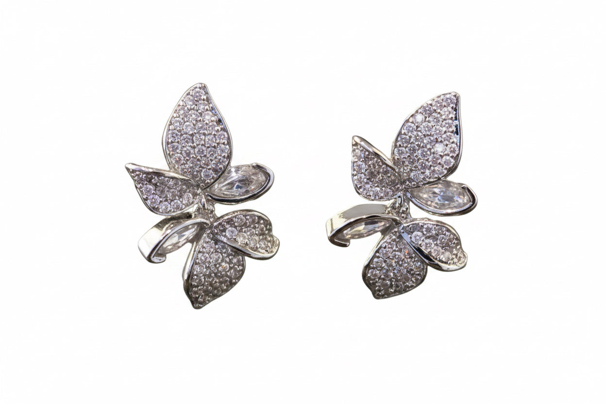 Arete Chapa 18k Dorado Diseño Floral