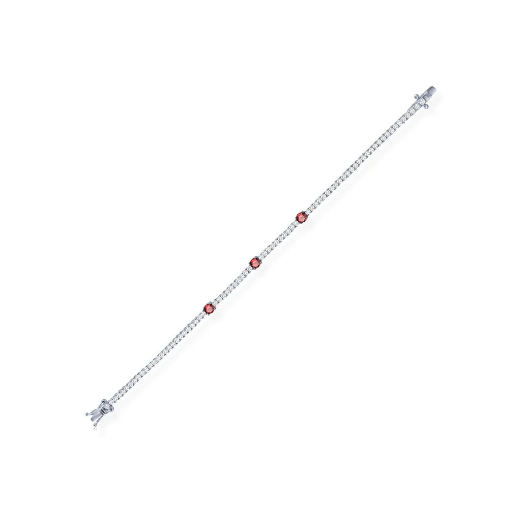 Pulsera Tennis con Cristales Rojos