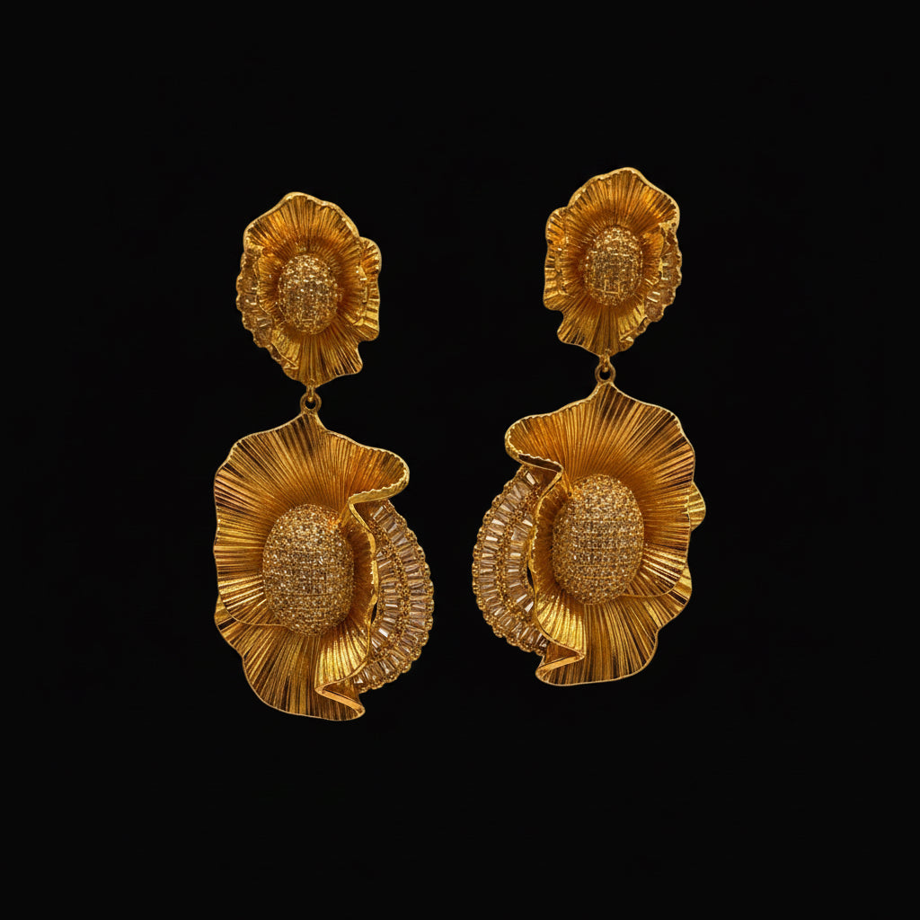 Aretes Chapa Oro Cristalino 8