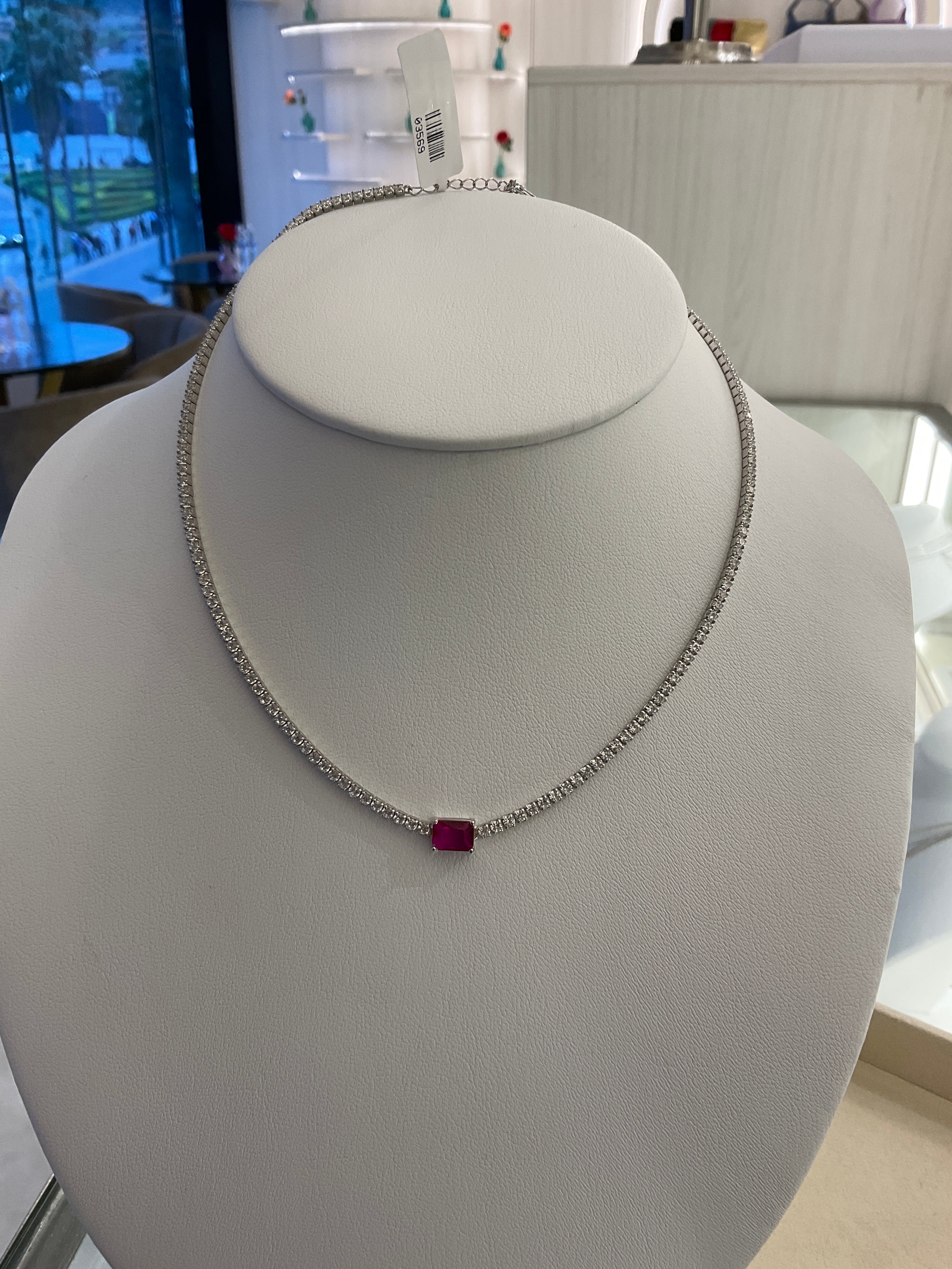 COLLAR P925 RUBI CUADRO