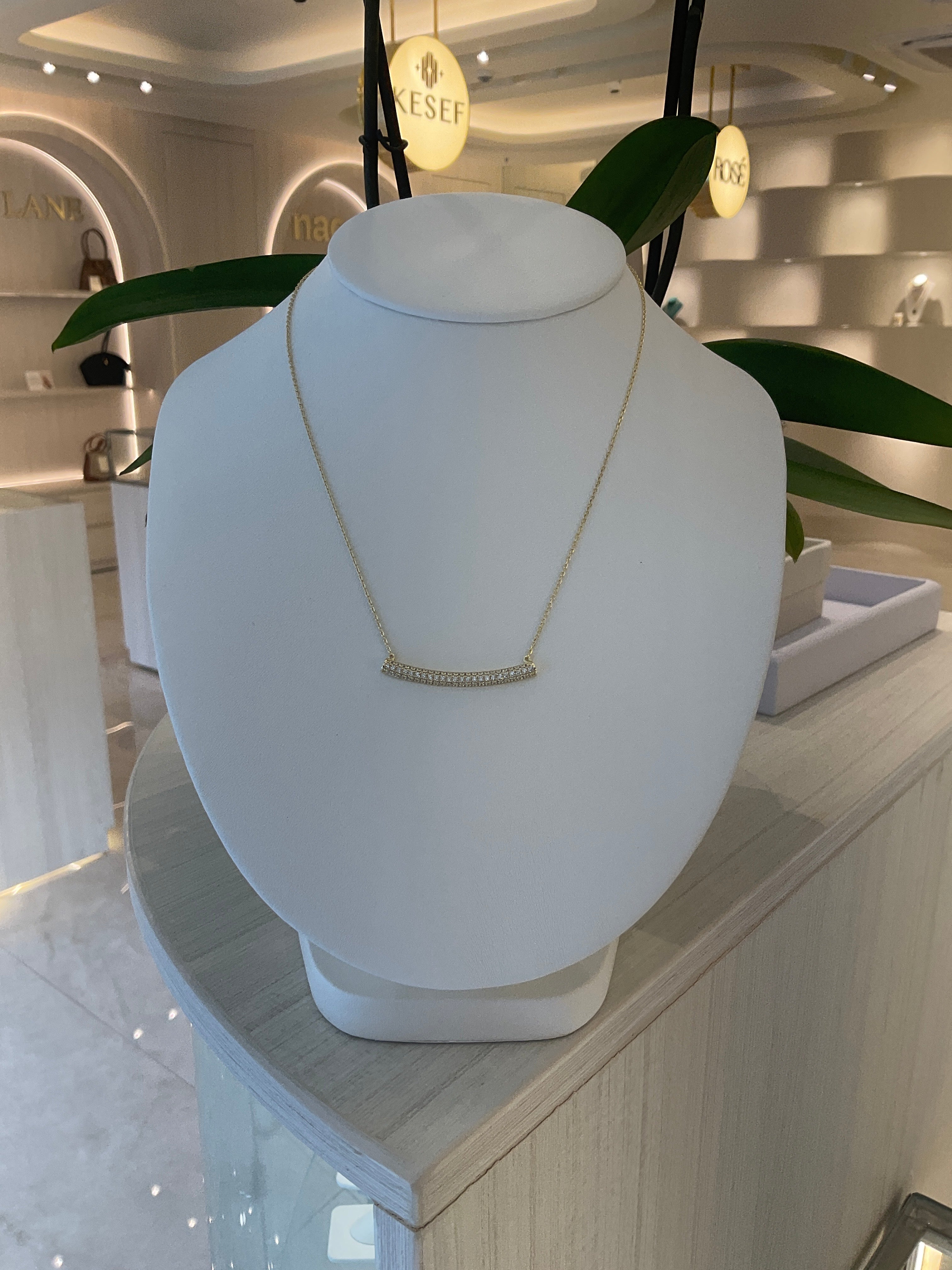 COLLAR P925 BAR PAVE COLORES