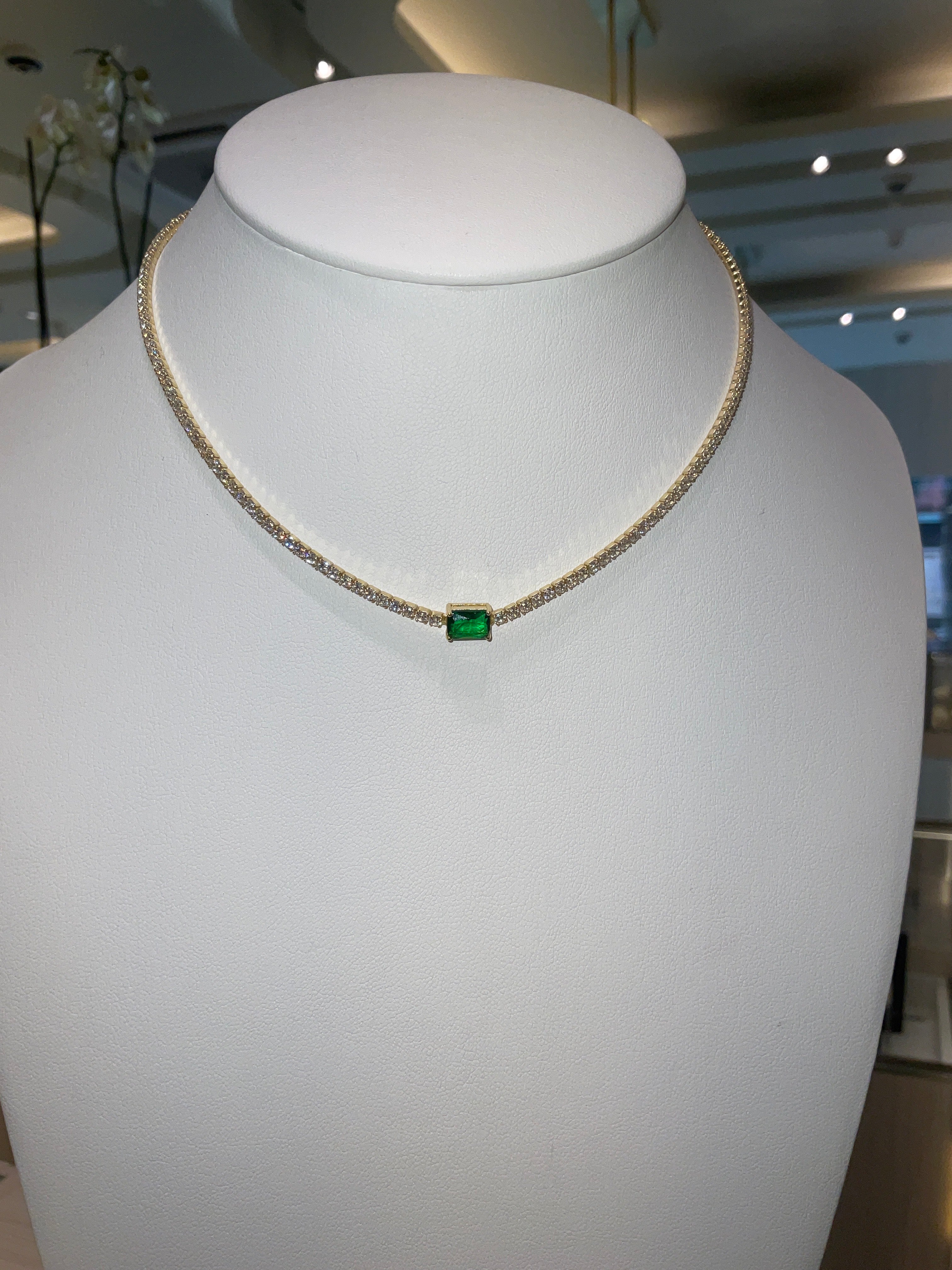 COLLAR P925 DORADO VERDE