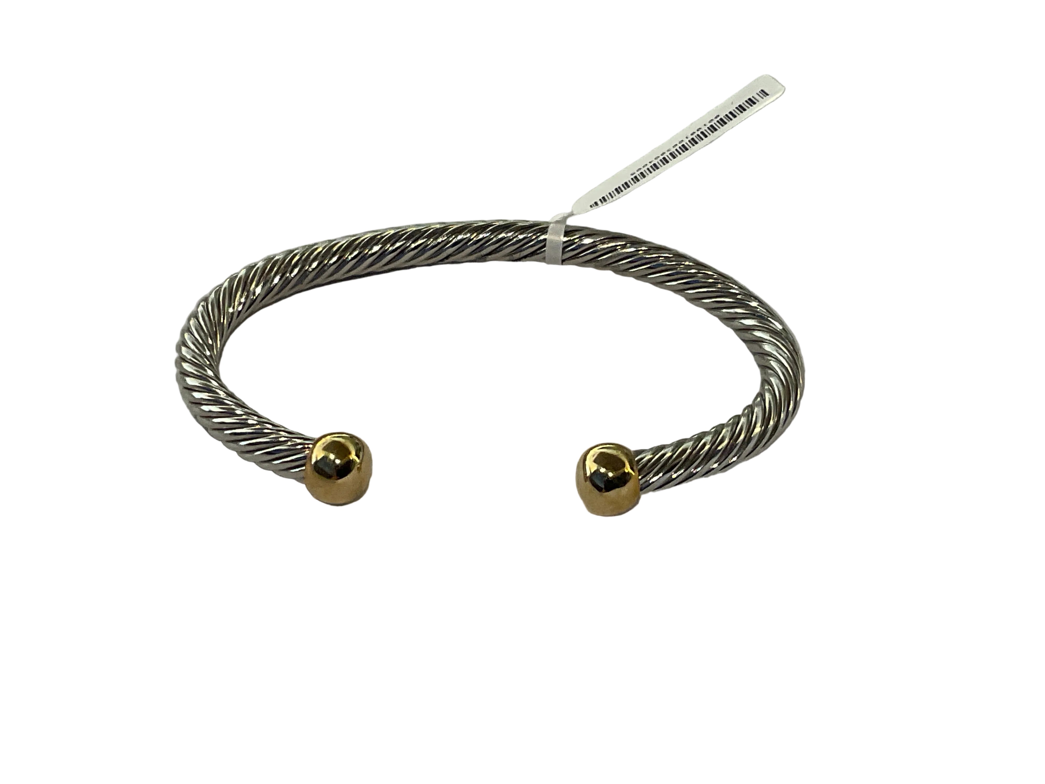 Pulsera Rodio Firme Plateado con Terminación Dorada