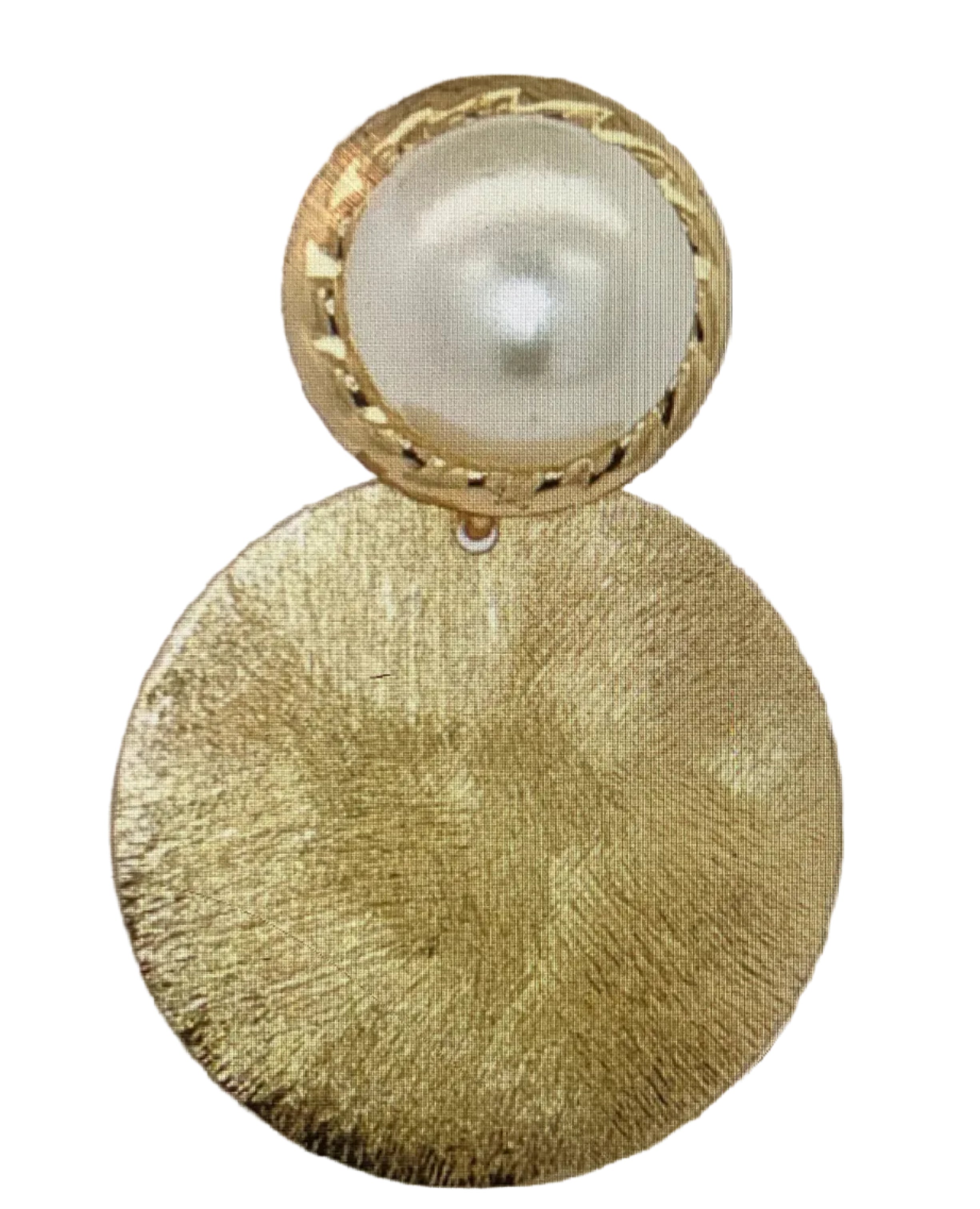 Arete GF Chunky Perla Blanca