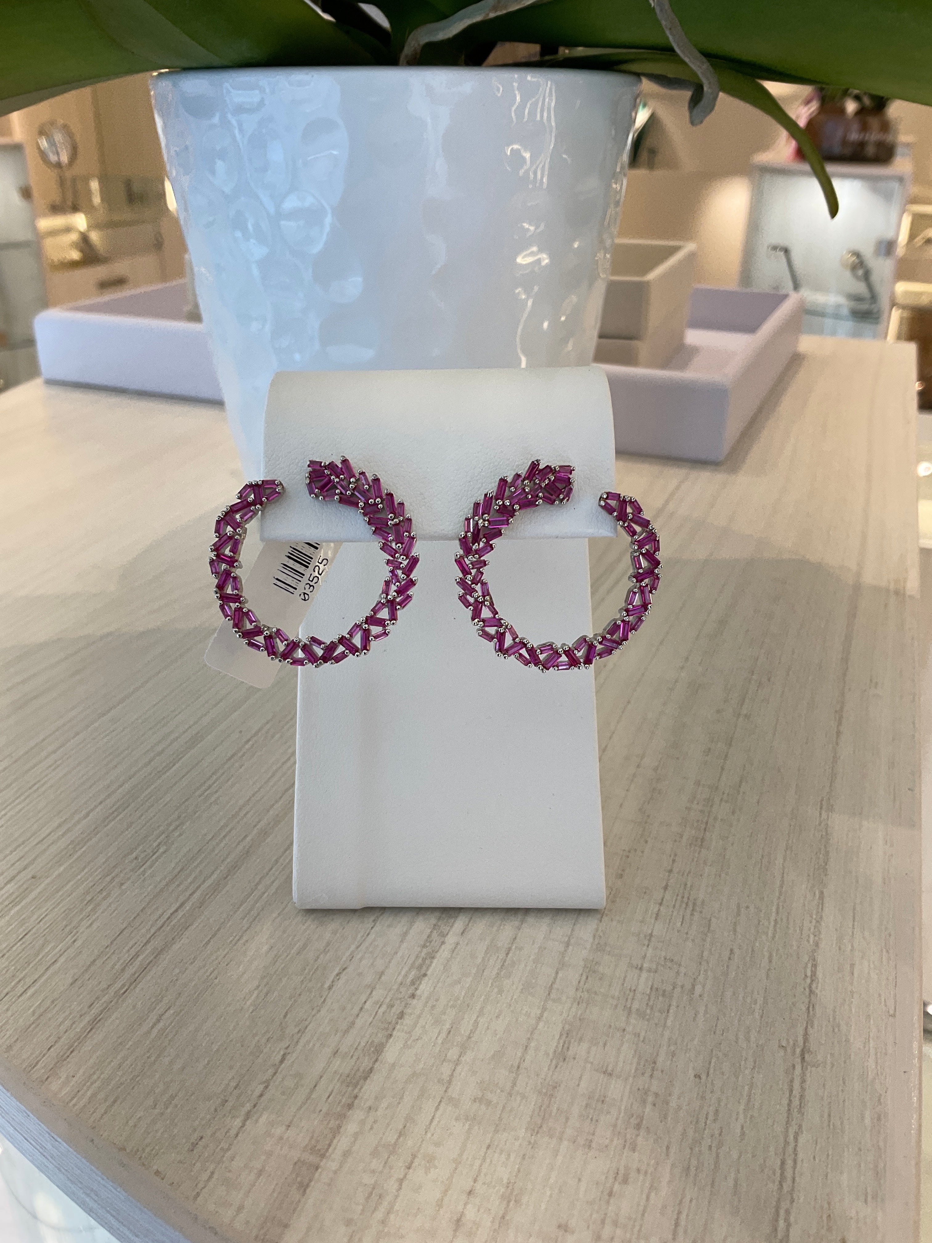 ARETE P925 CIR ROSA