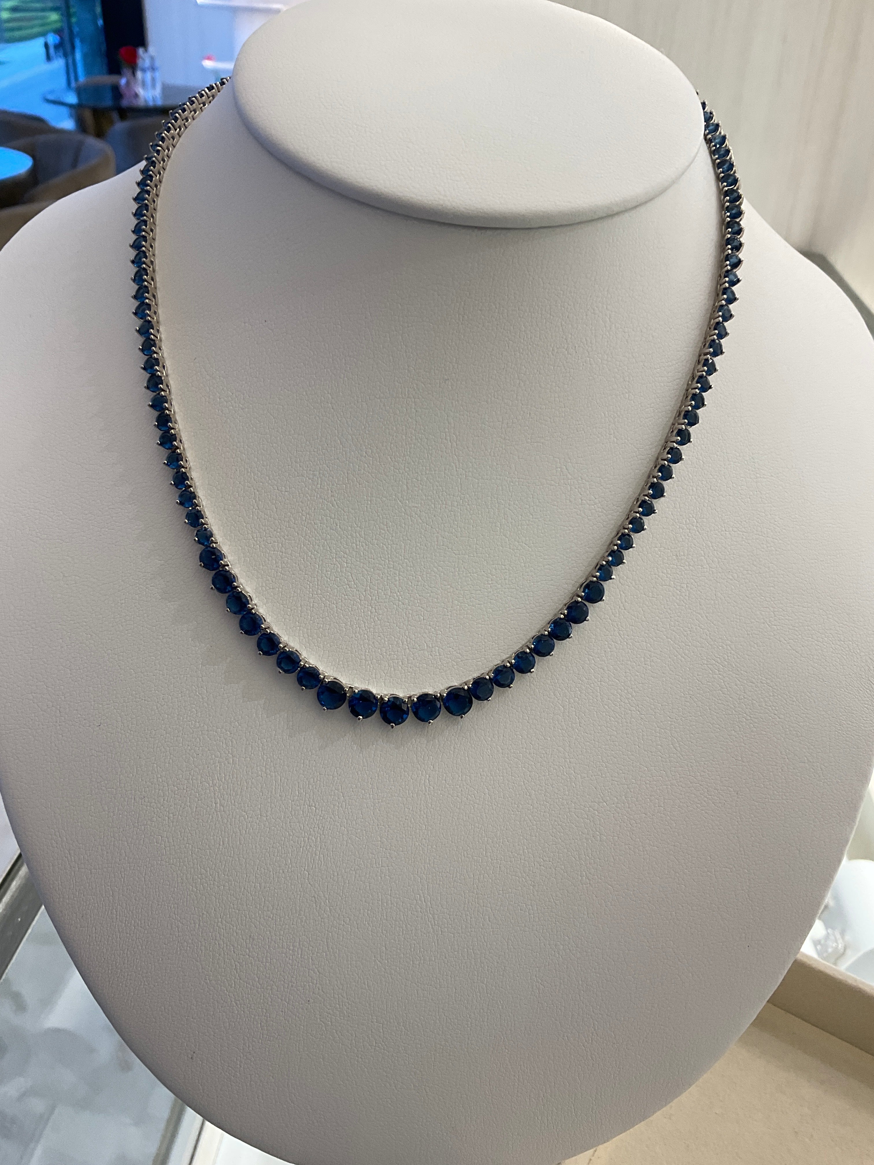 COLLAR P925 AZUL PLATA