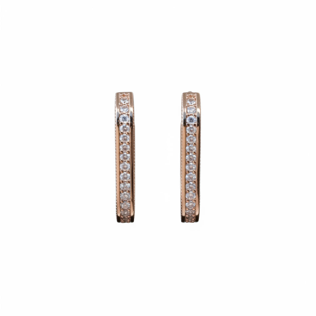 Arete Chapa 18k C/Zirconia Plateado