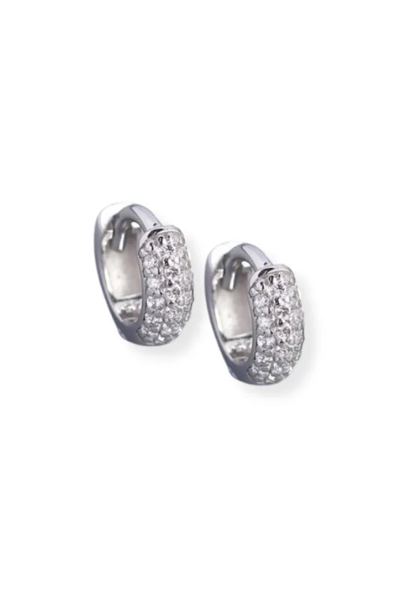 Piercing Clásico con Zirconias Plateado