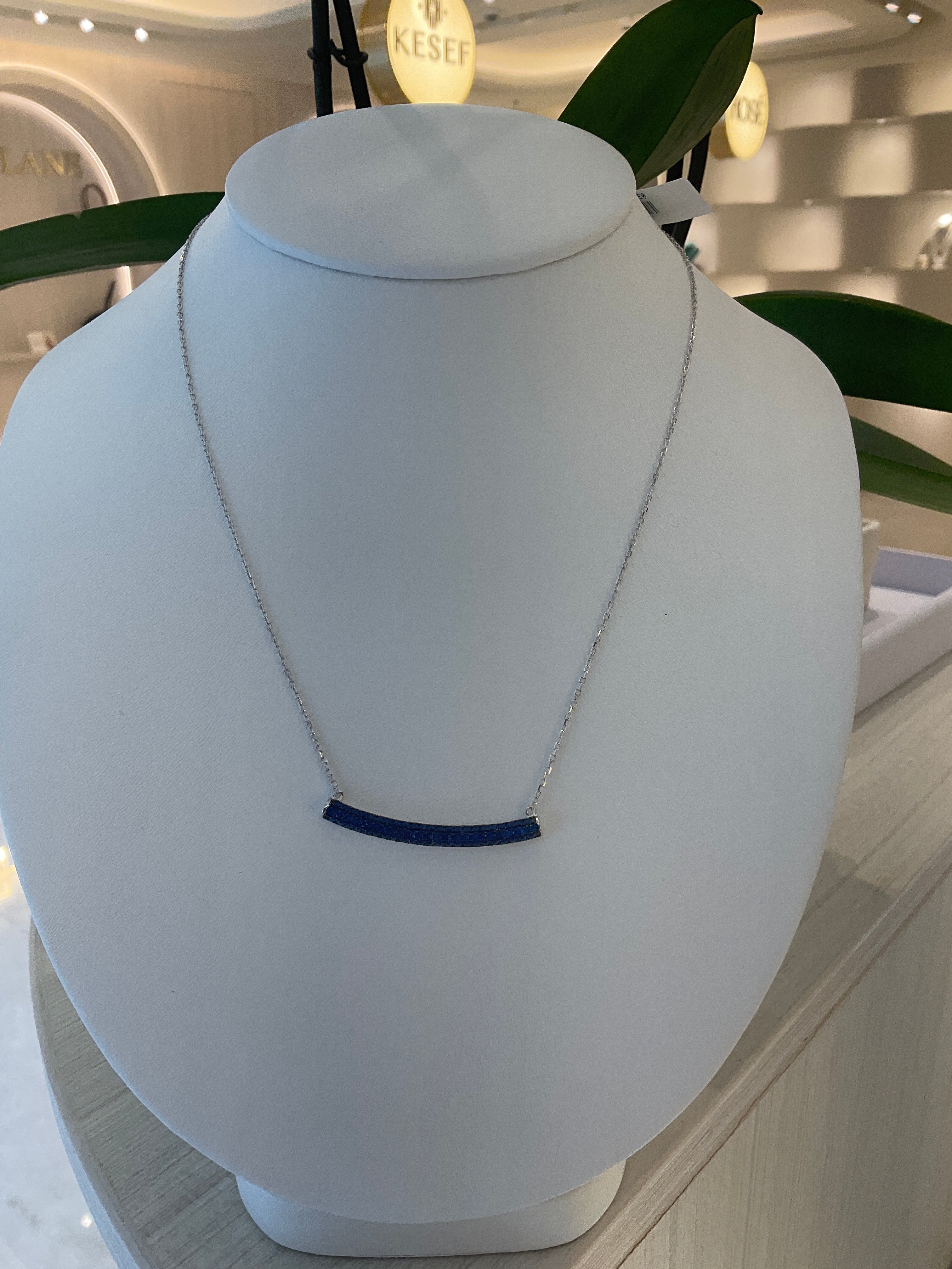 COLLAR P925 BAR PAVE COLORES