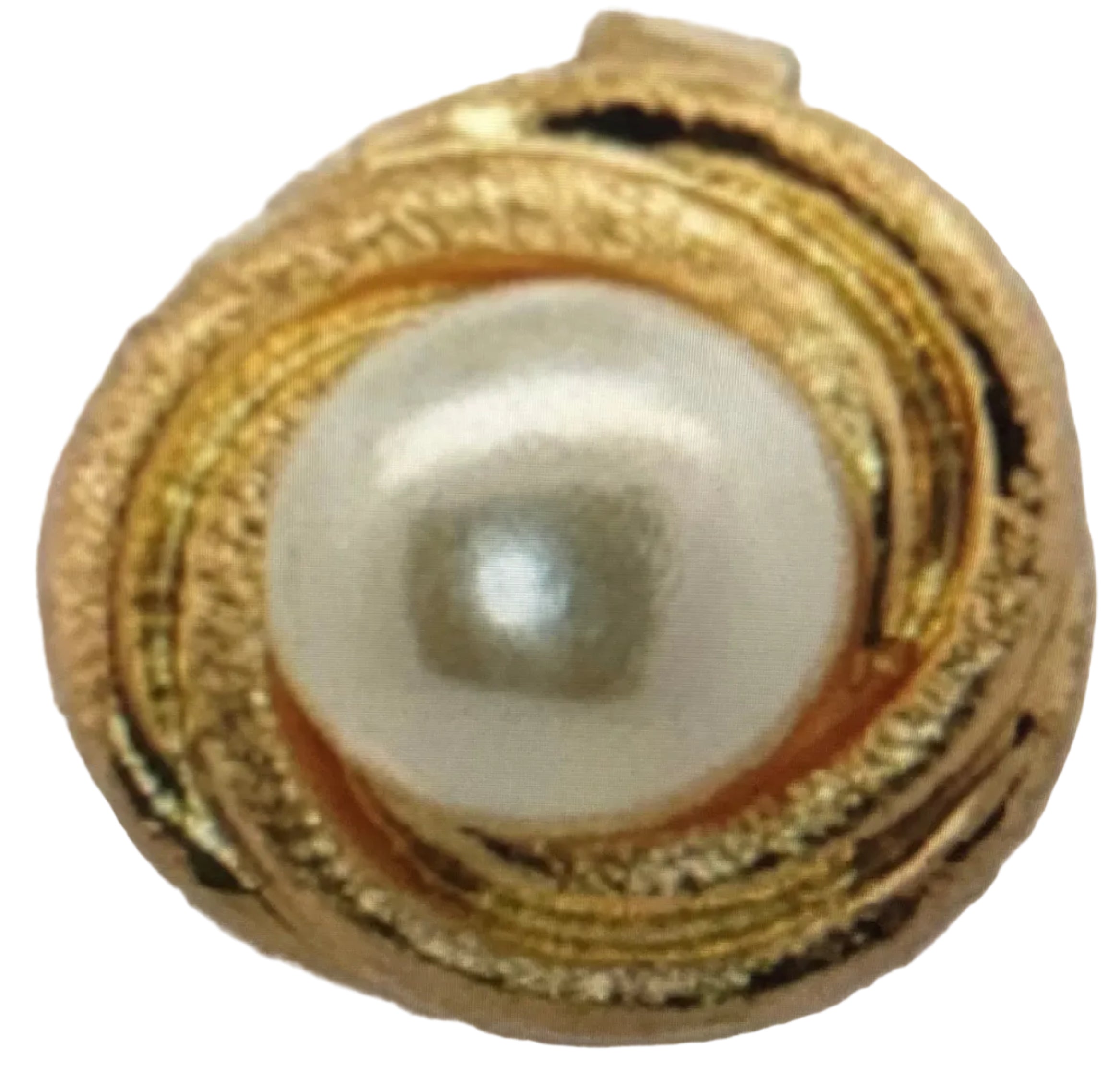 Arete GF Clip Perla Blanca