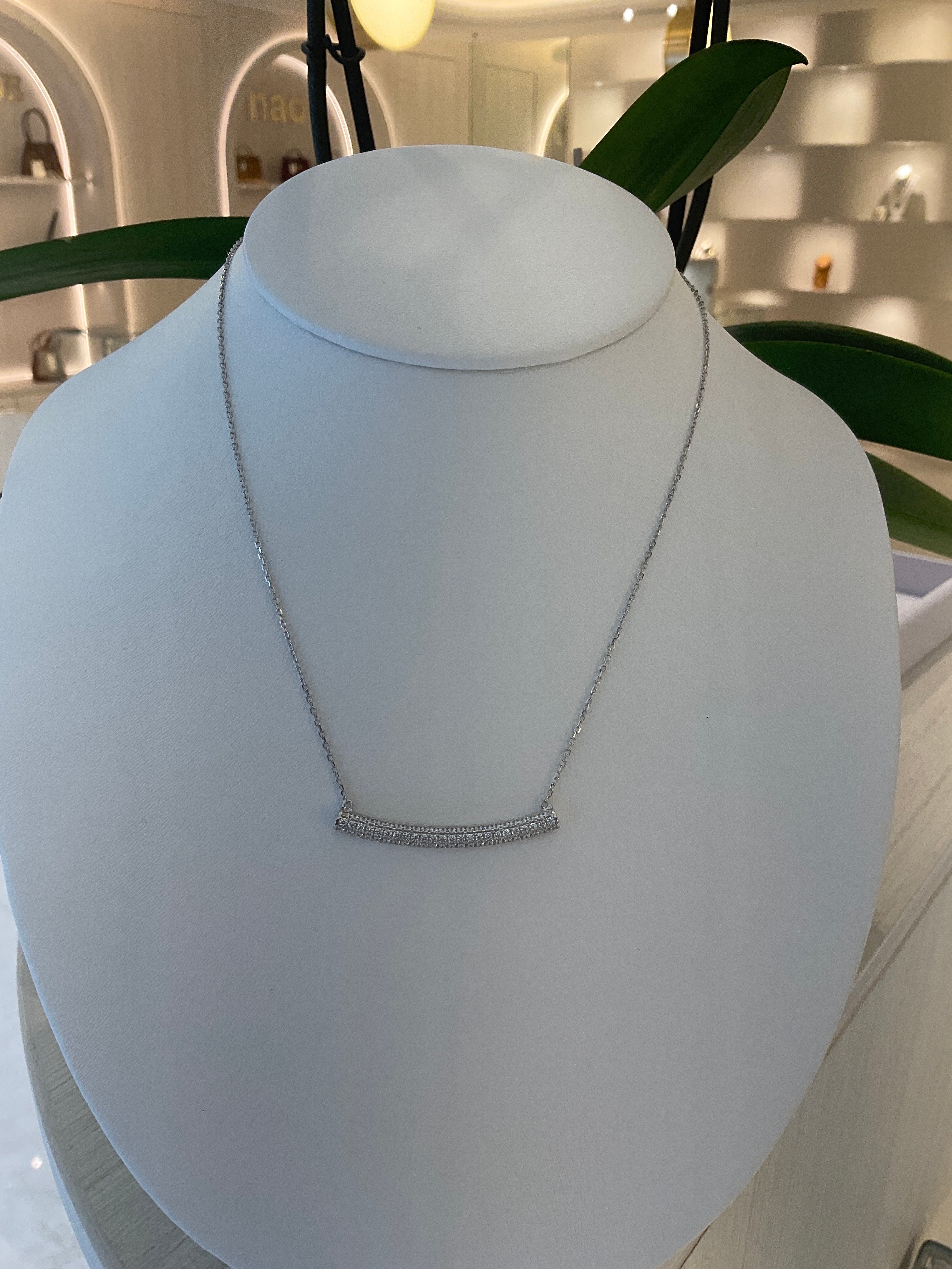 COLLAR P925 BAR PAVE COLORES