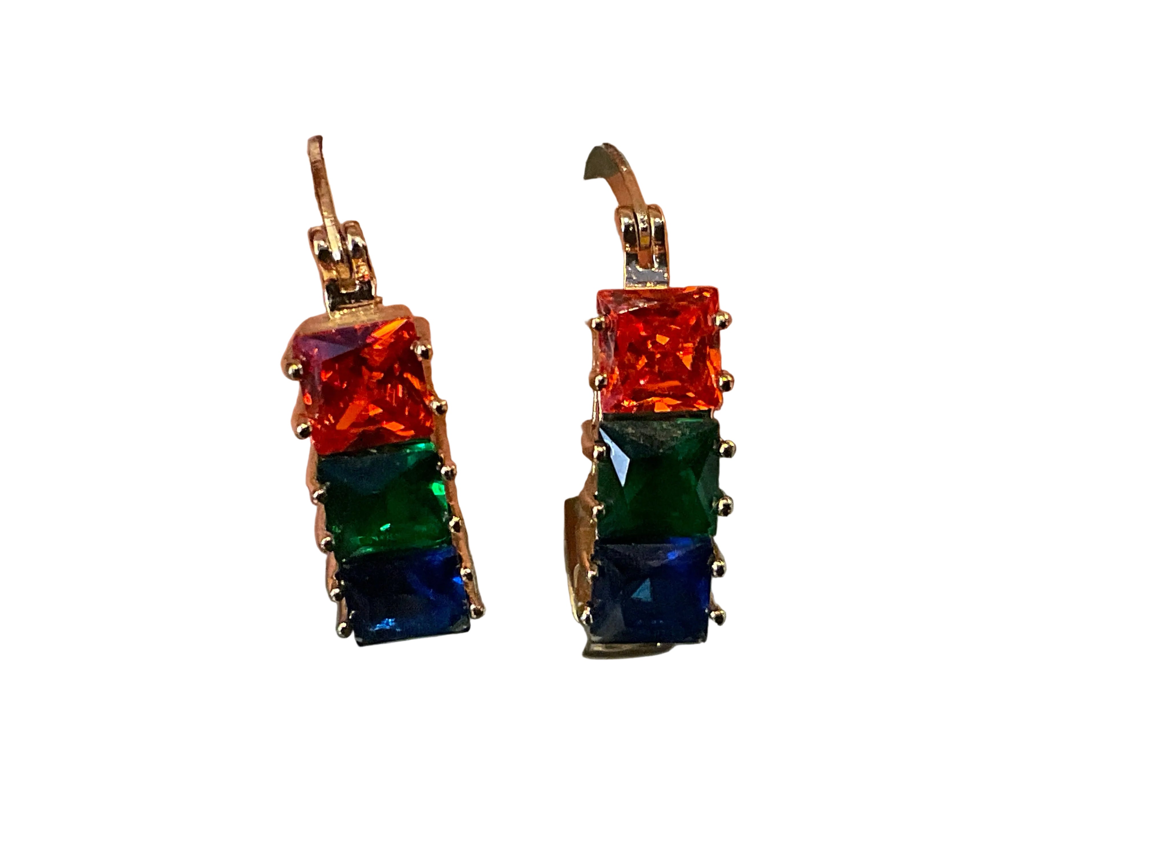 Arracada Chapa Oro Zirconia Dorado