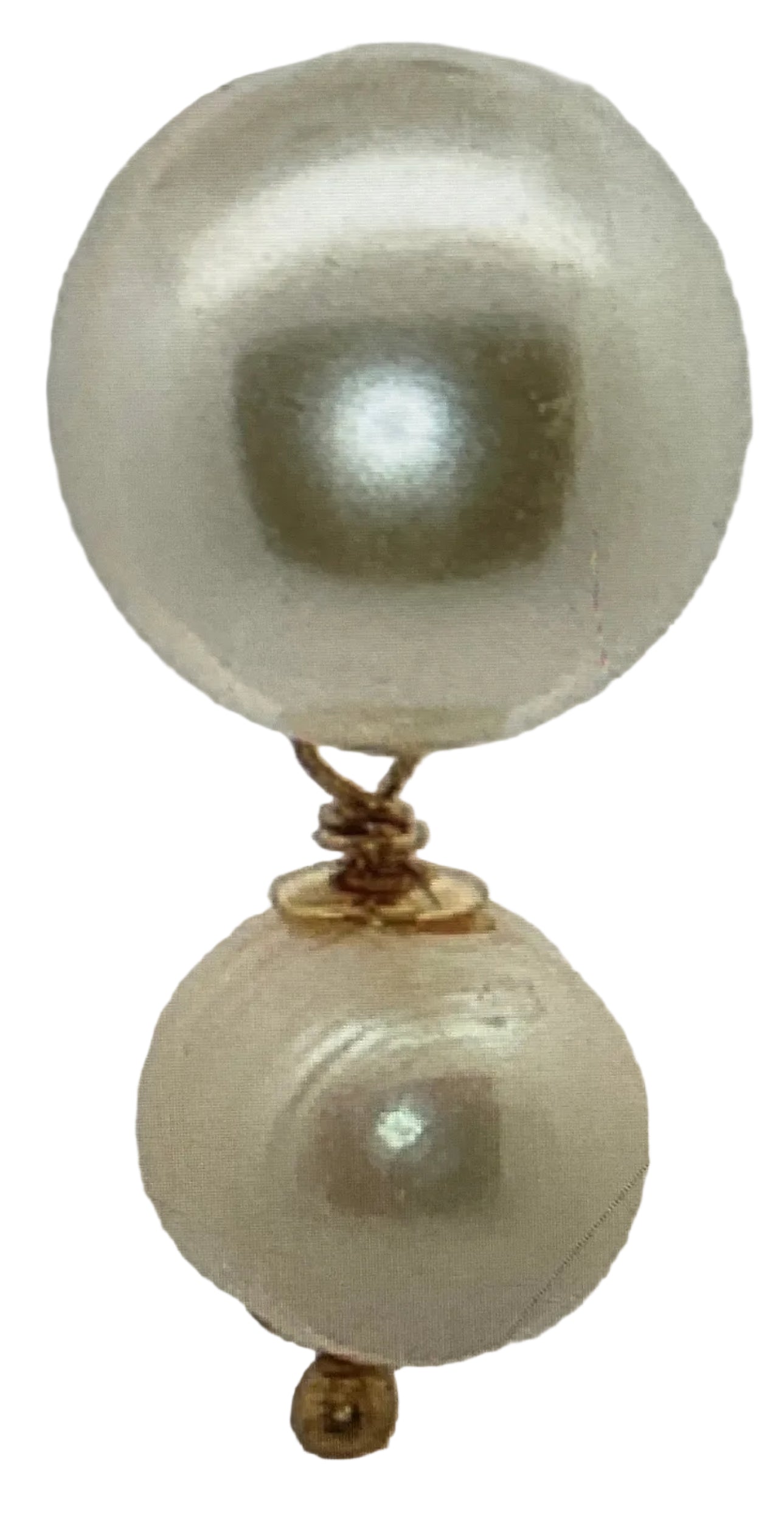 Arete GF con Doble Perla Grande
