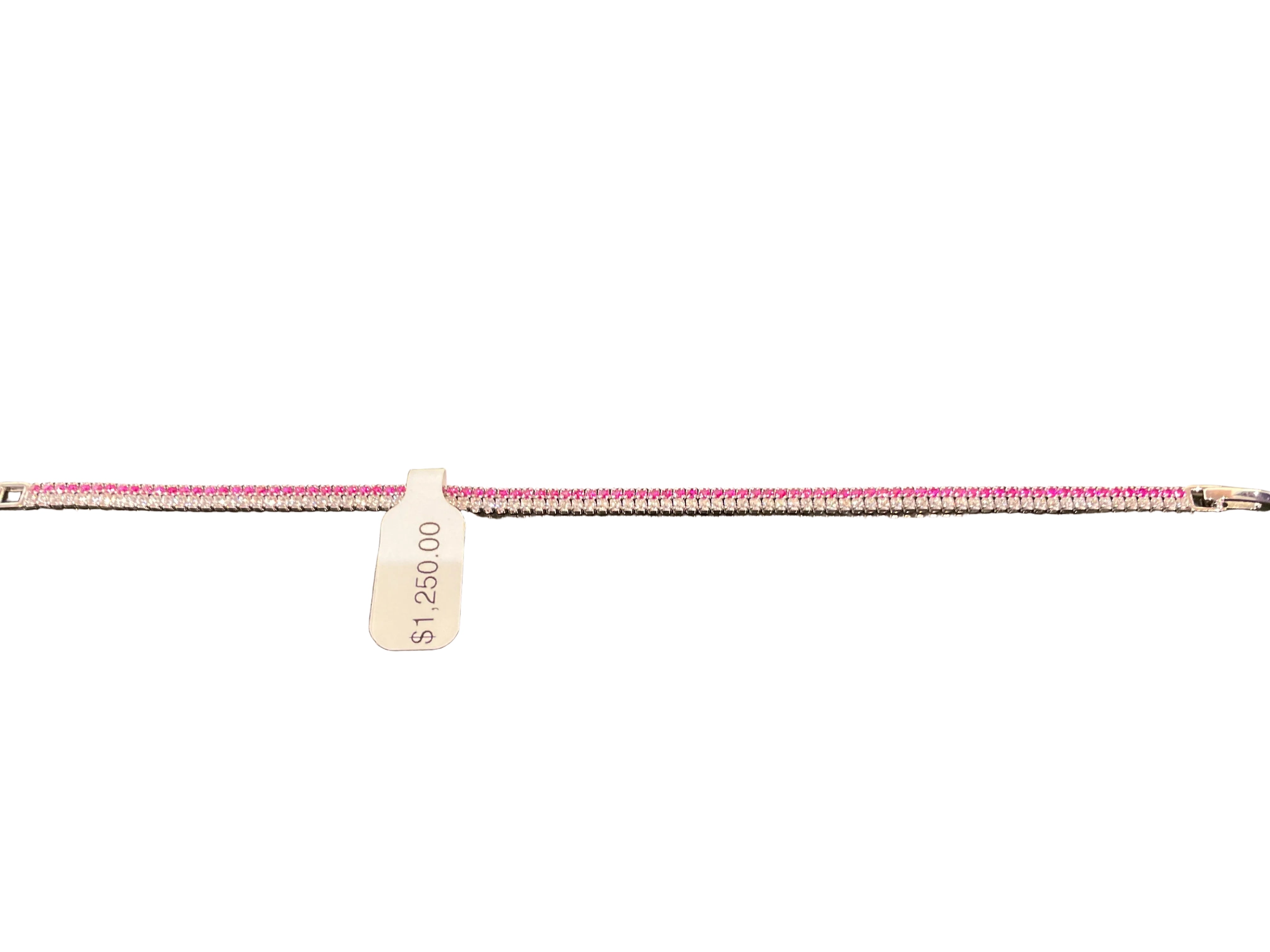 Pulsera Tennis Doble Color Rosa