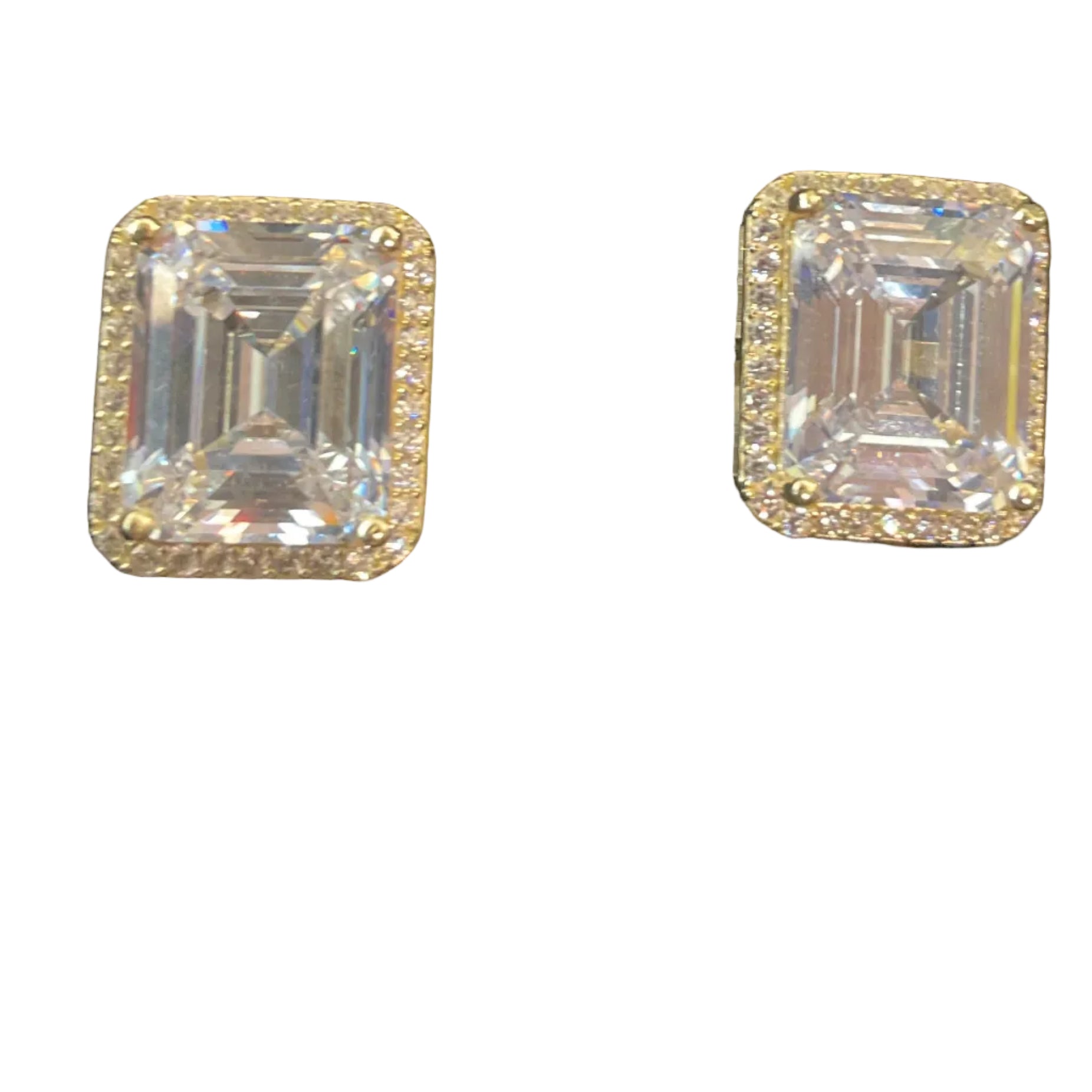 ARETE CRISTAL/DORADO  P925 CUADRO CHICO NO COLGANTE