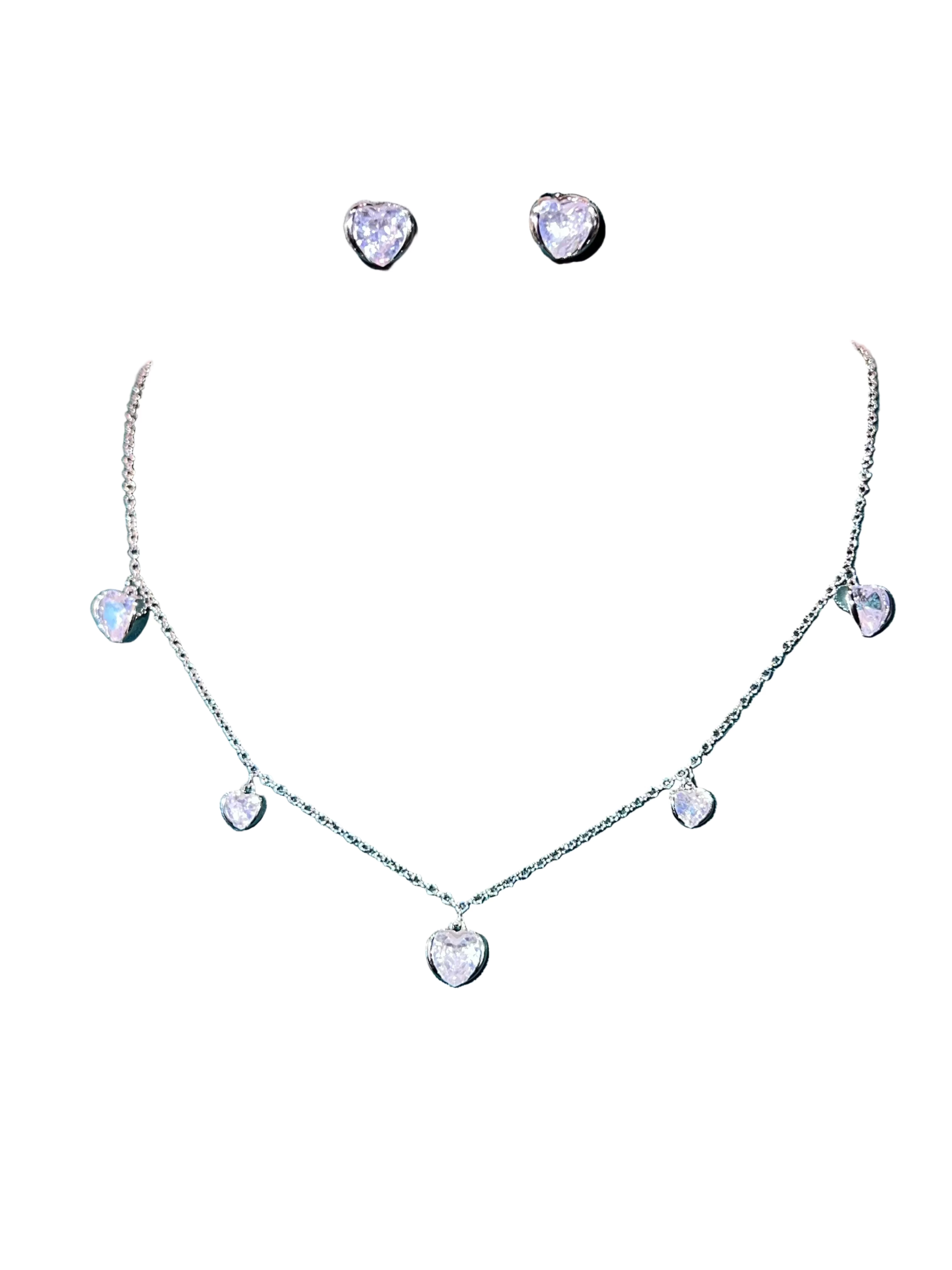 Set Gargantilla y Broqueles Corazón