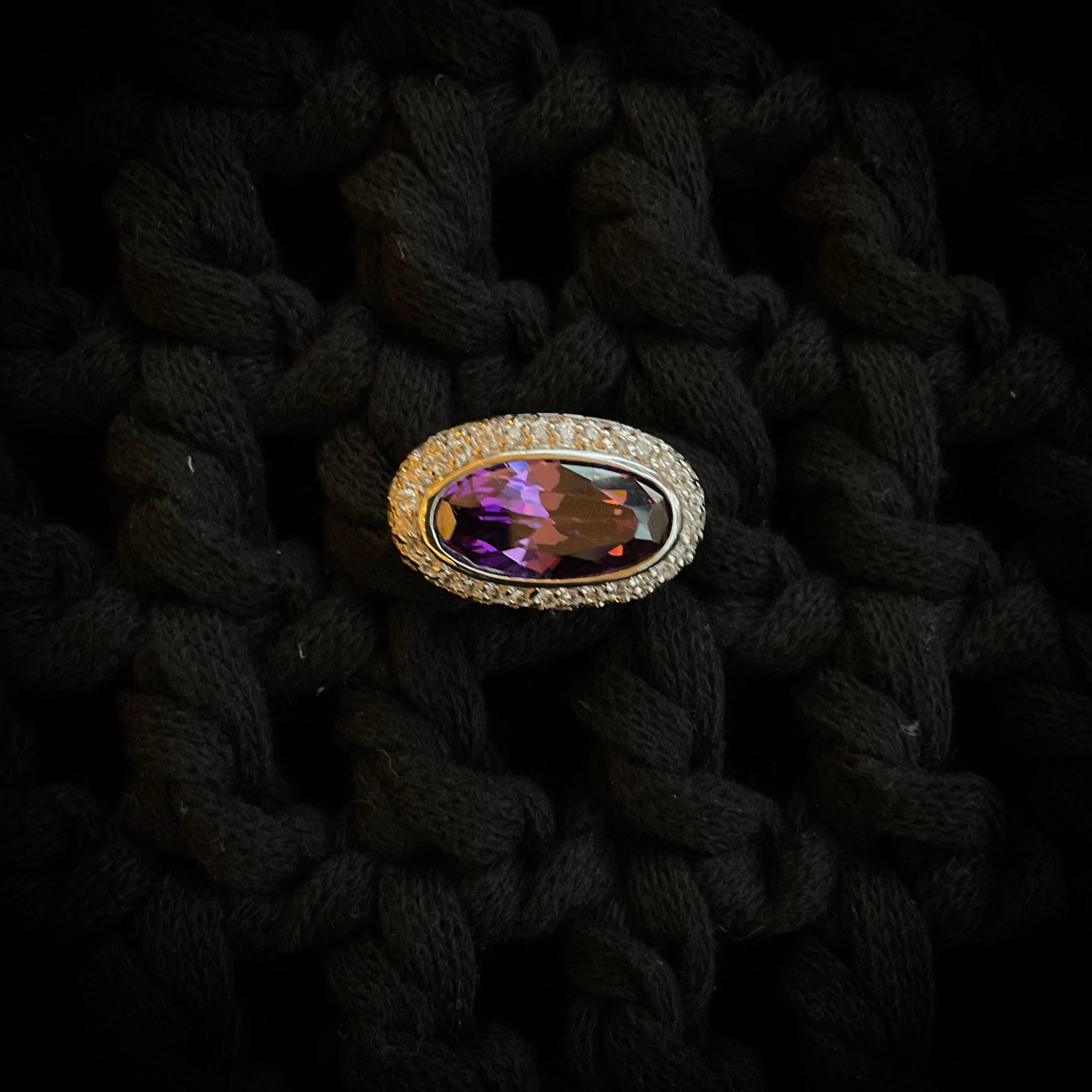 Anillo Plata Plateada Morado 1