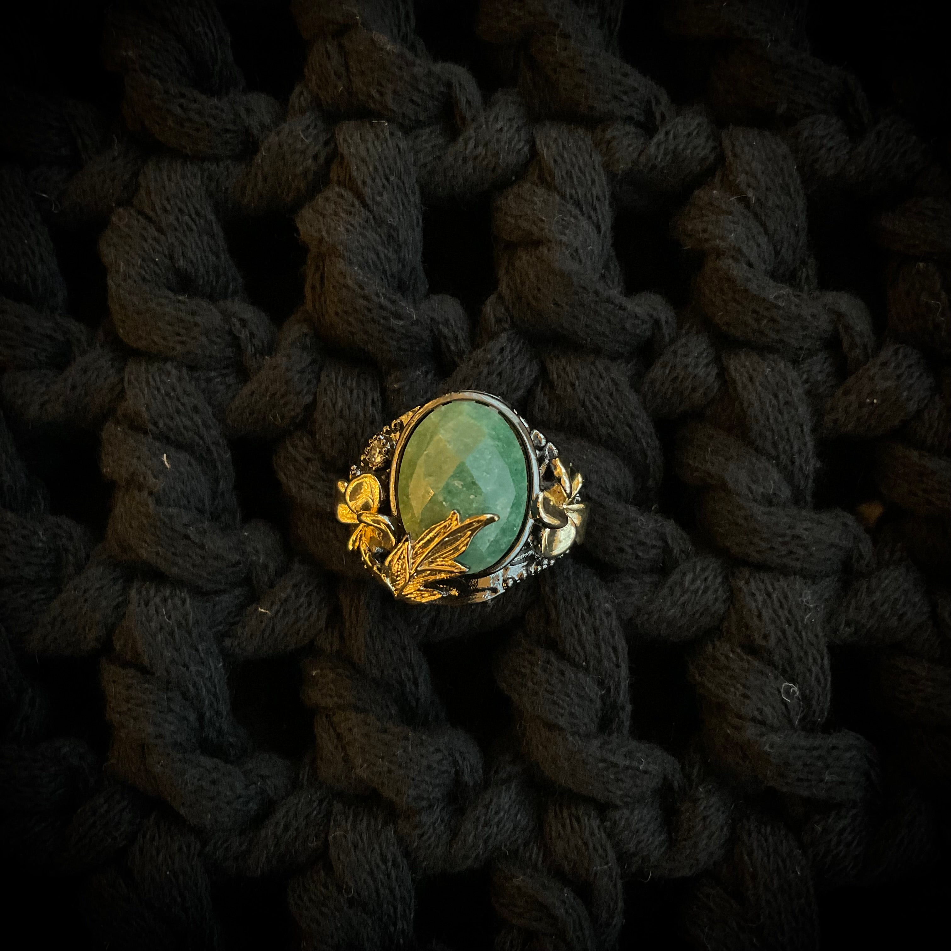 Anillo Rodio Verde 2