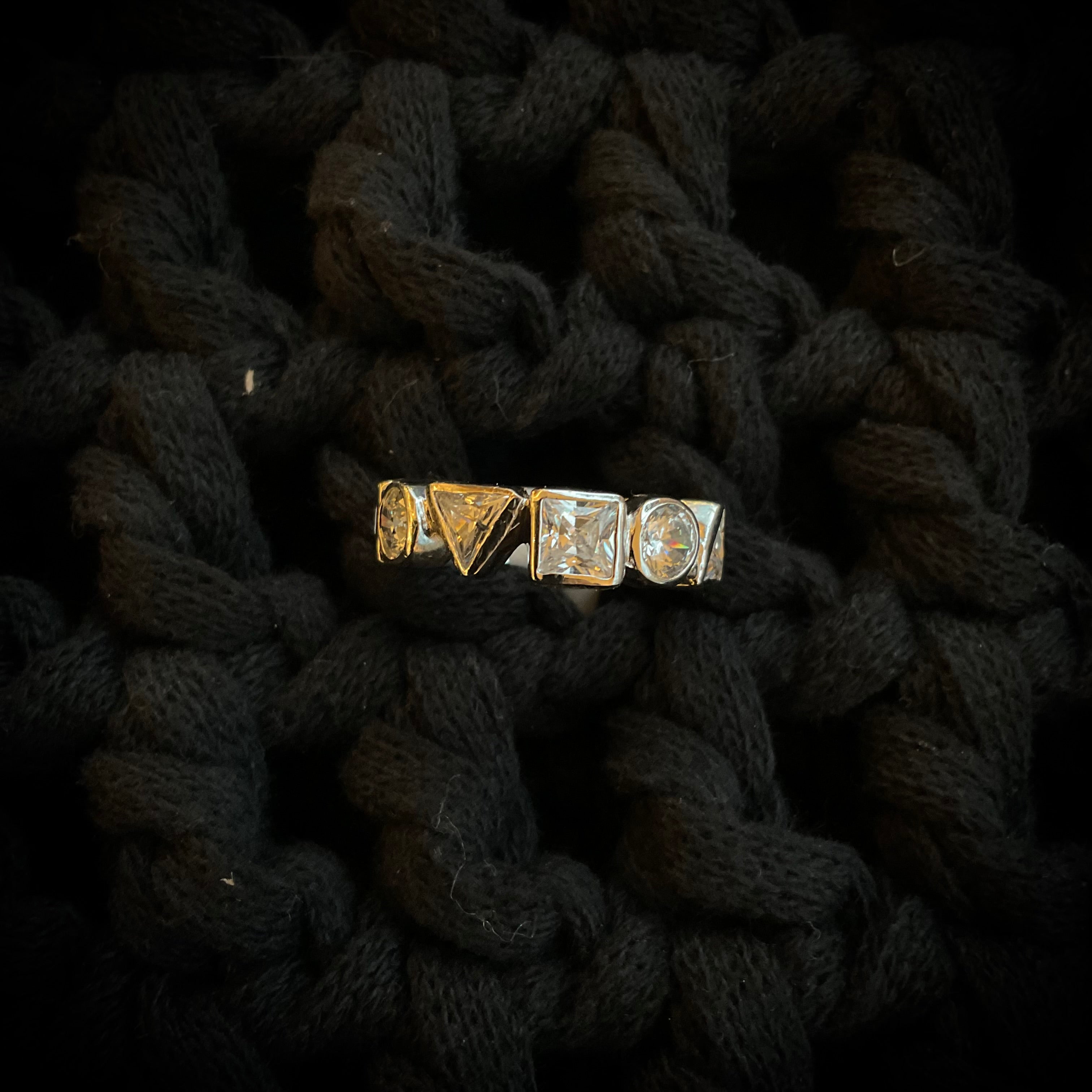 Anillo Plata Plateada Cristalino 9 y 10