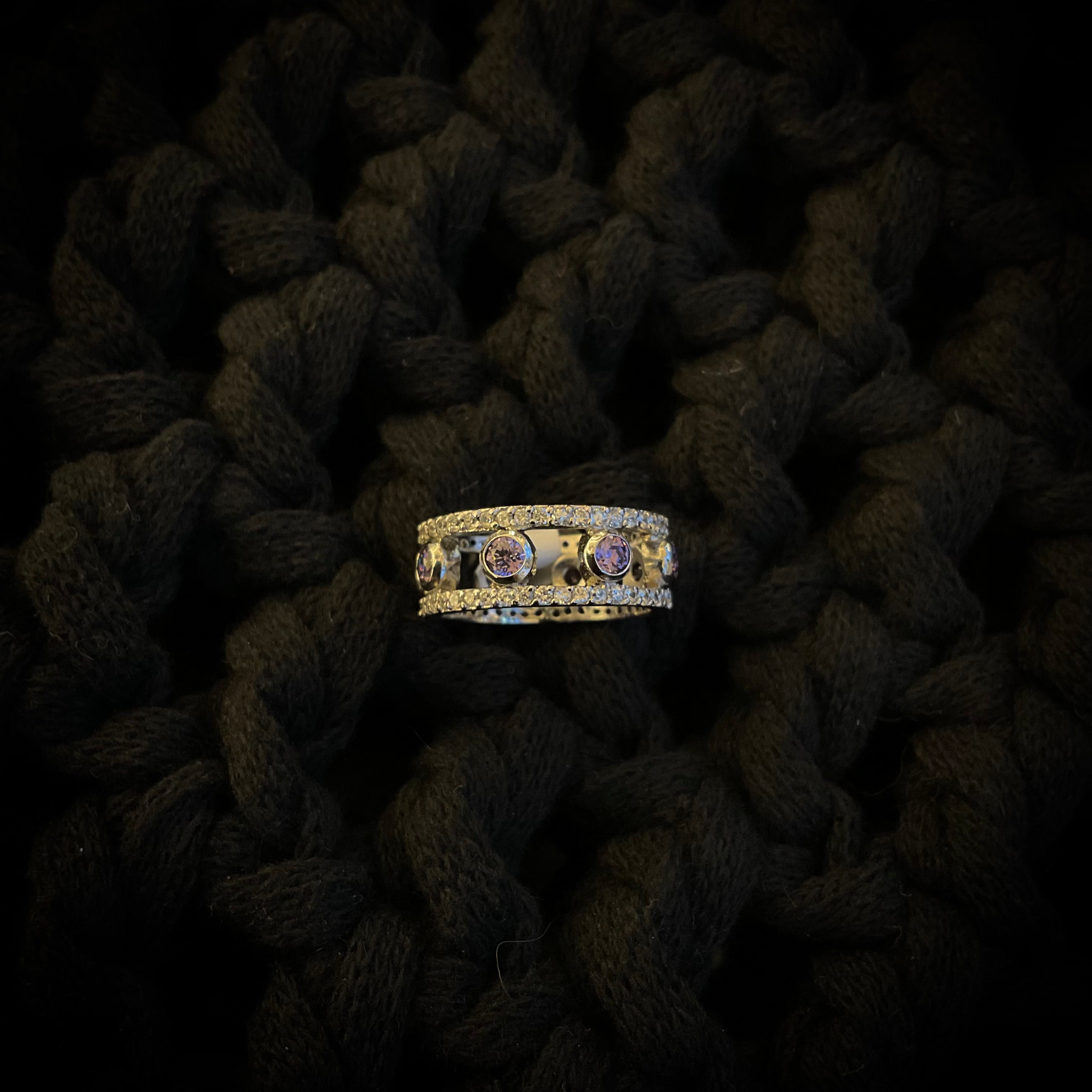 Anillo Plata Plateada Lila
