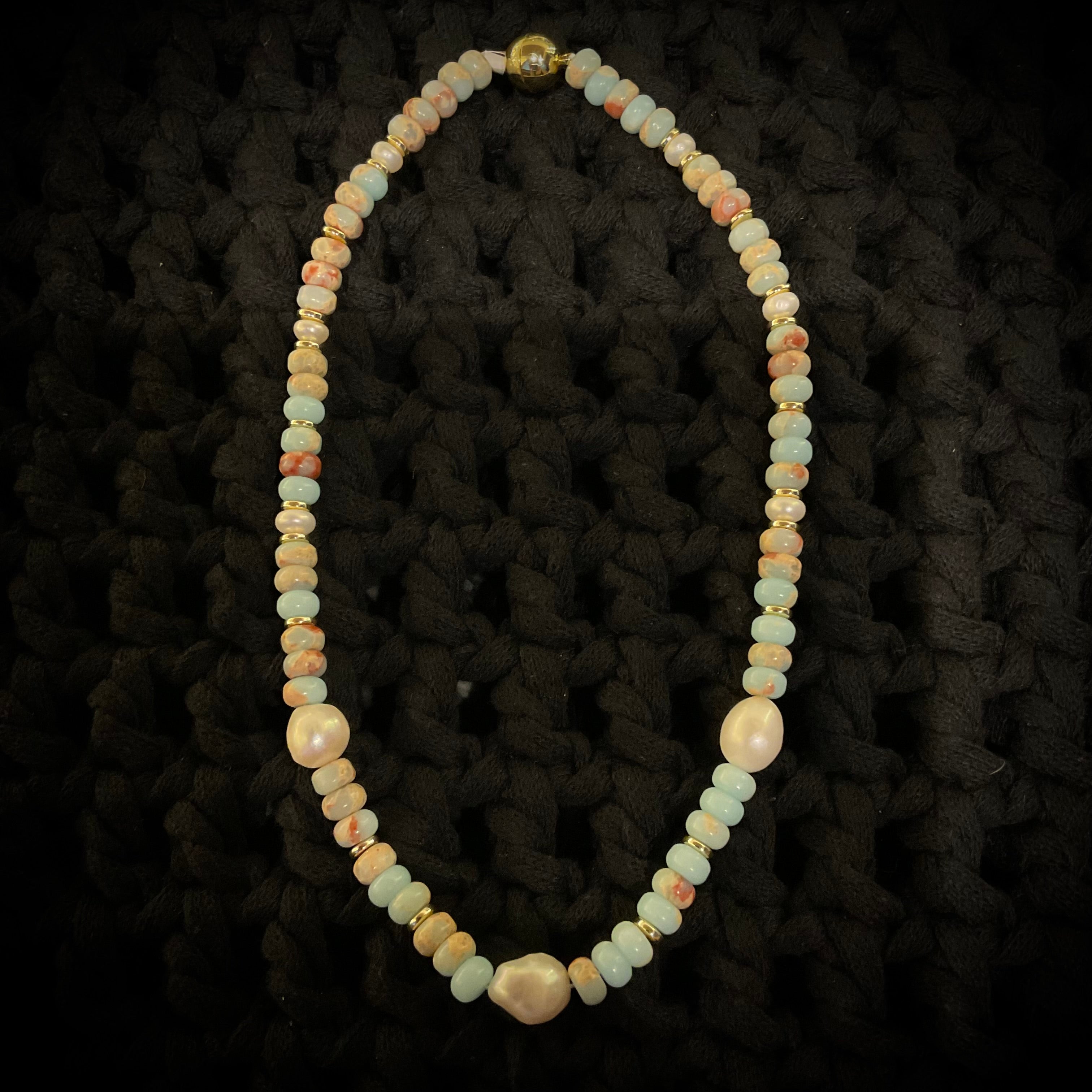 Collar Perlas y Cuarzos Varios Colores