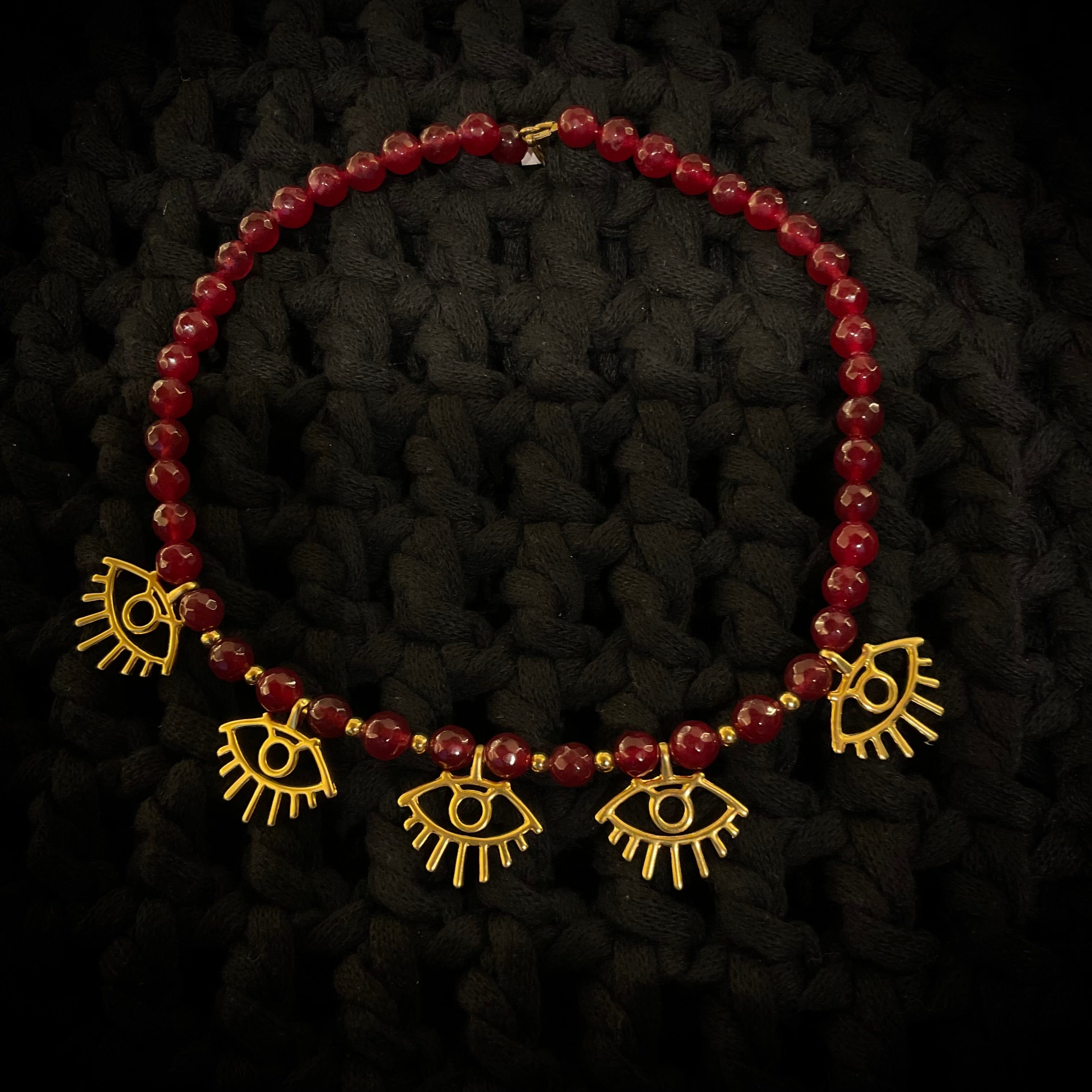 Collar Chapa de Oro con Bolitas