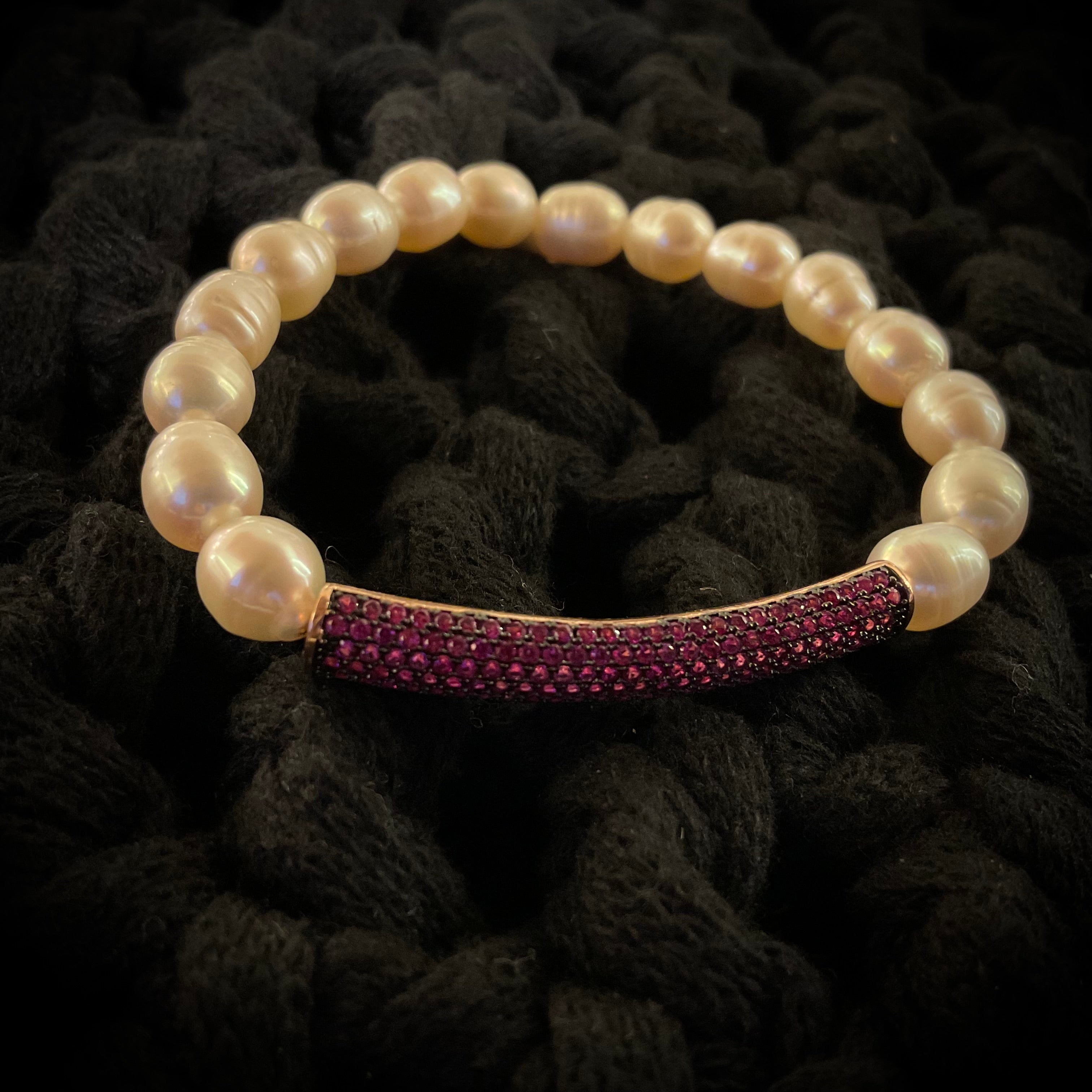 Pulsera Perla con Barra Zirconias