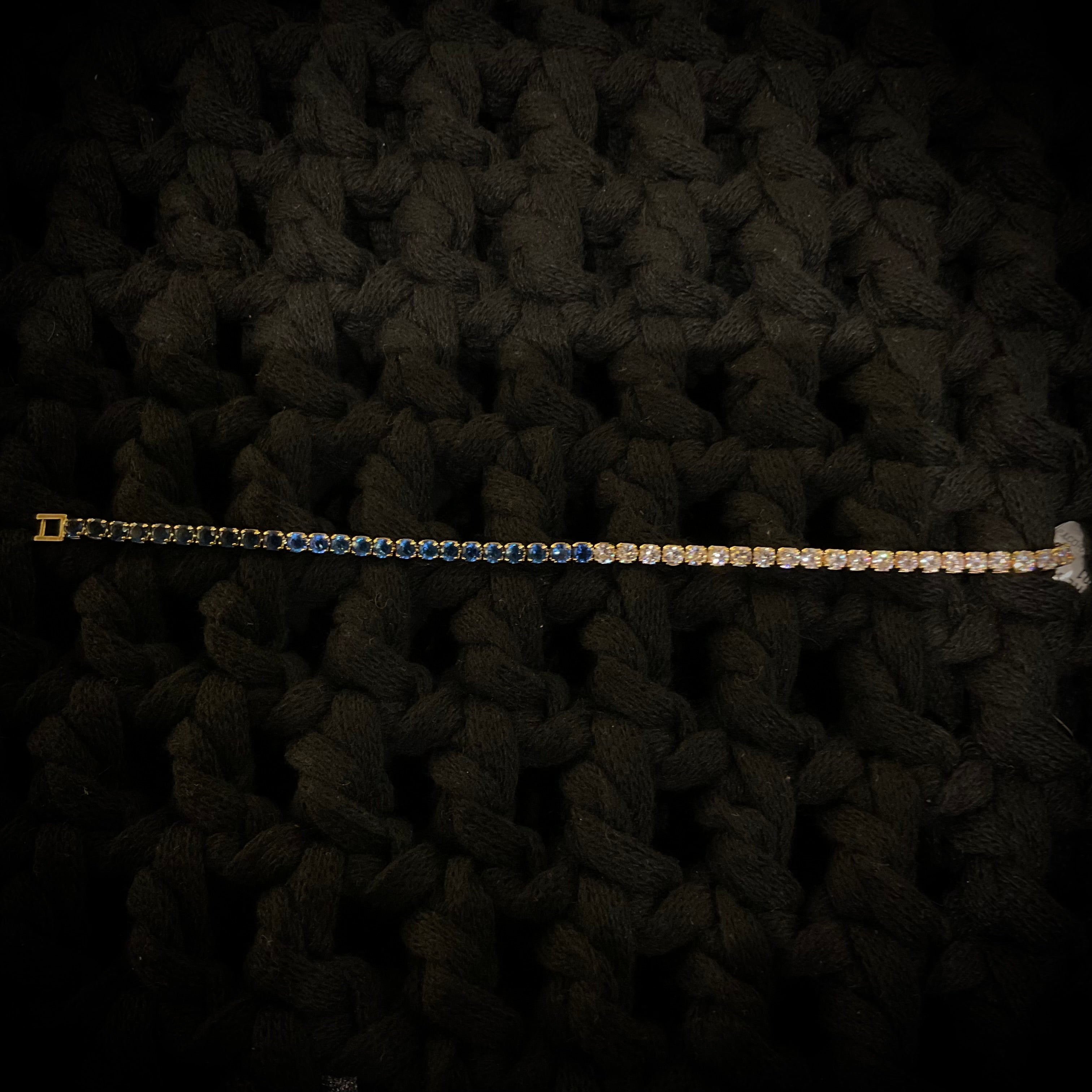 Pulsera Chapa de Oro Azul