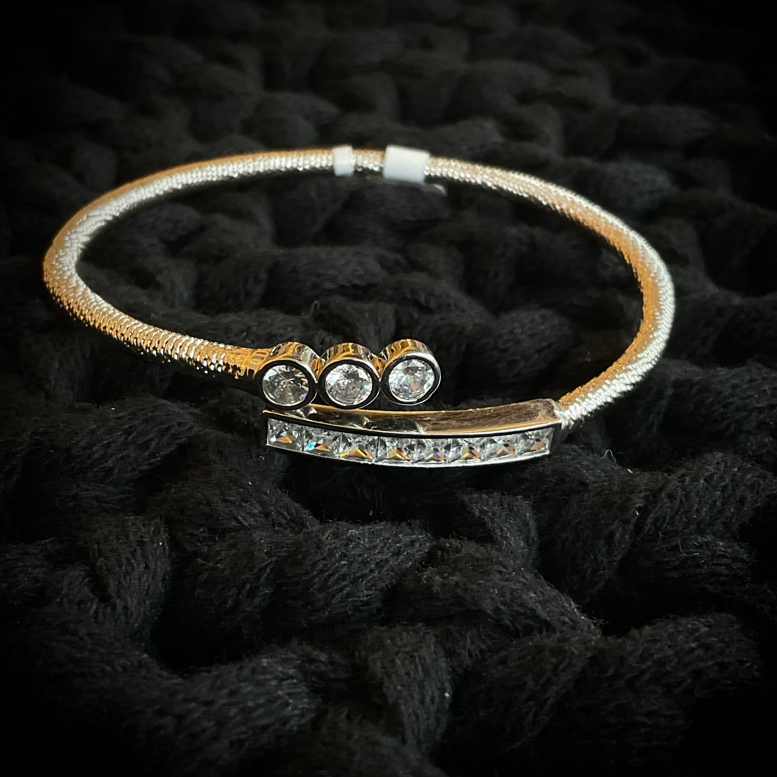 Bangle Rodio Cristalino 7