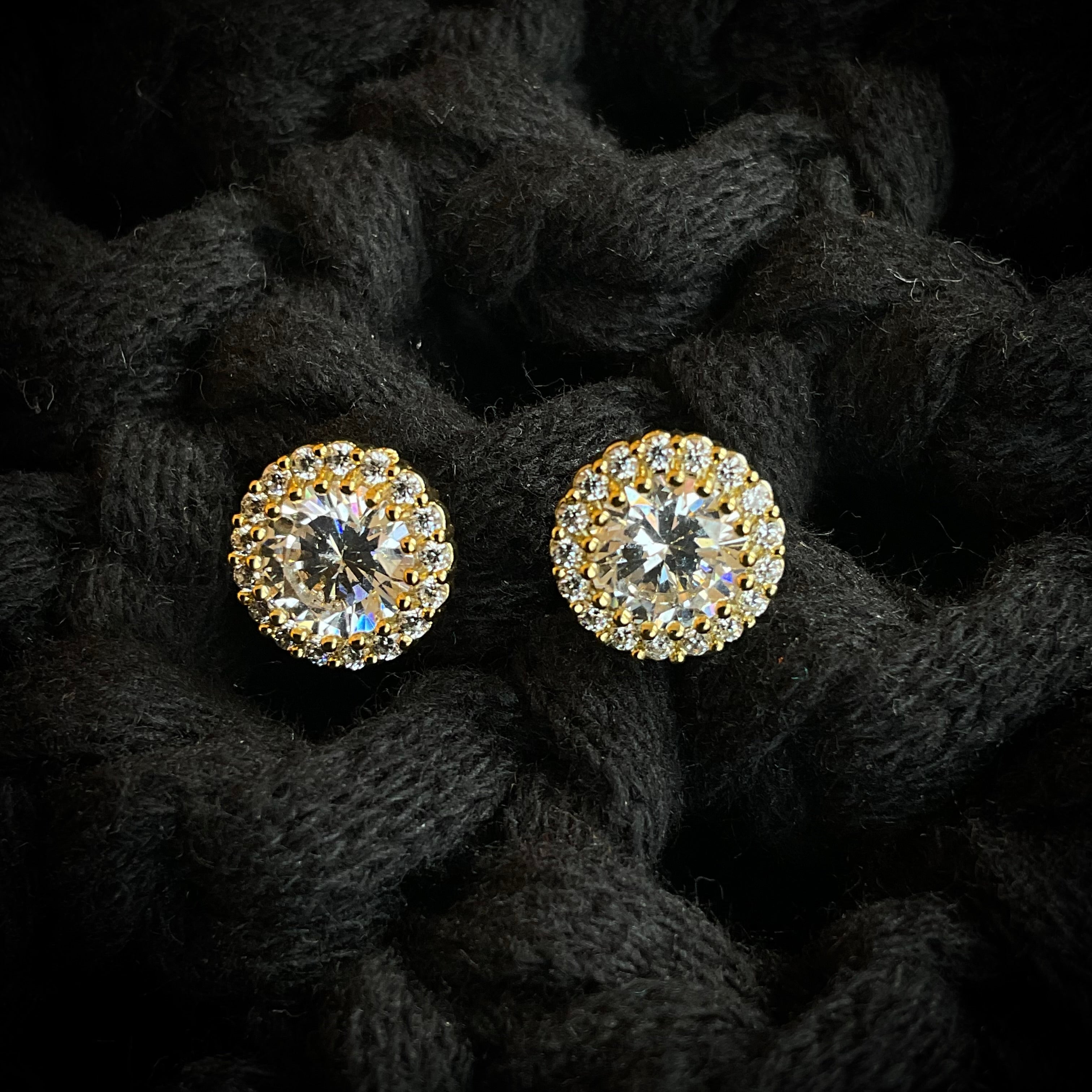 Aretes Chapa Oro Cristalino 10