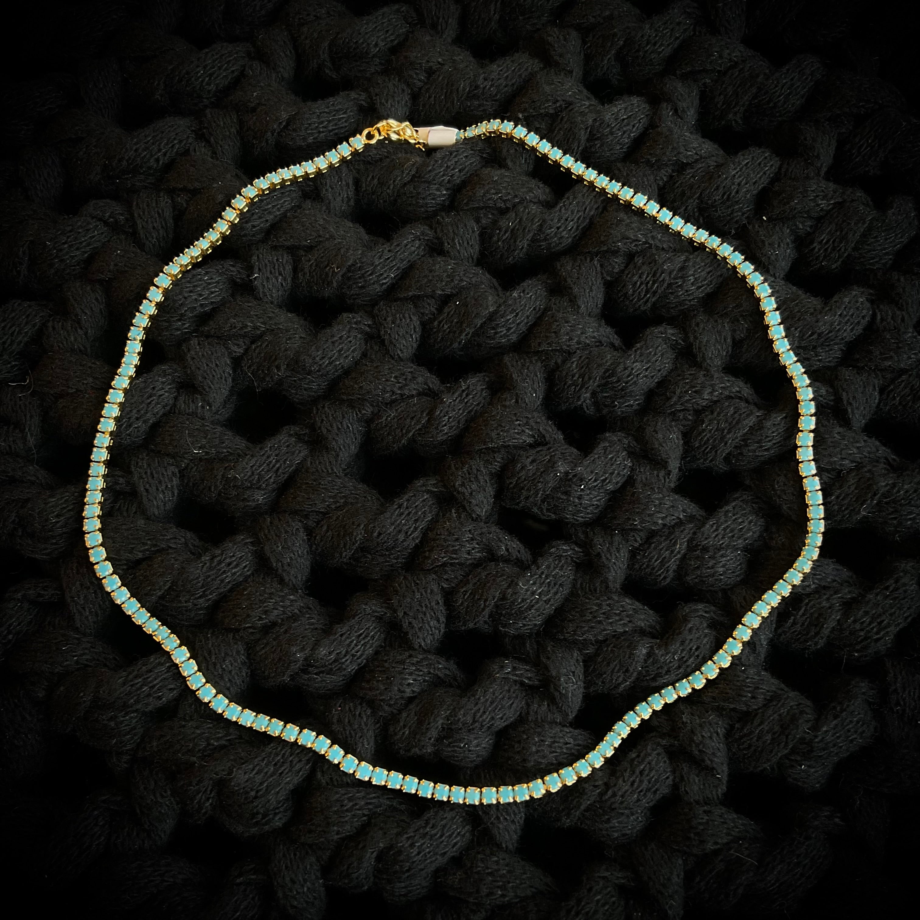 Collar Chapa Oro Azul