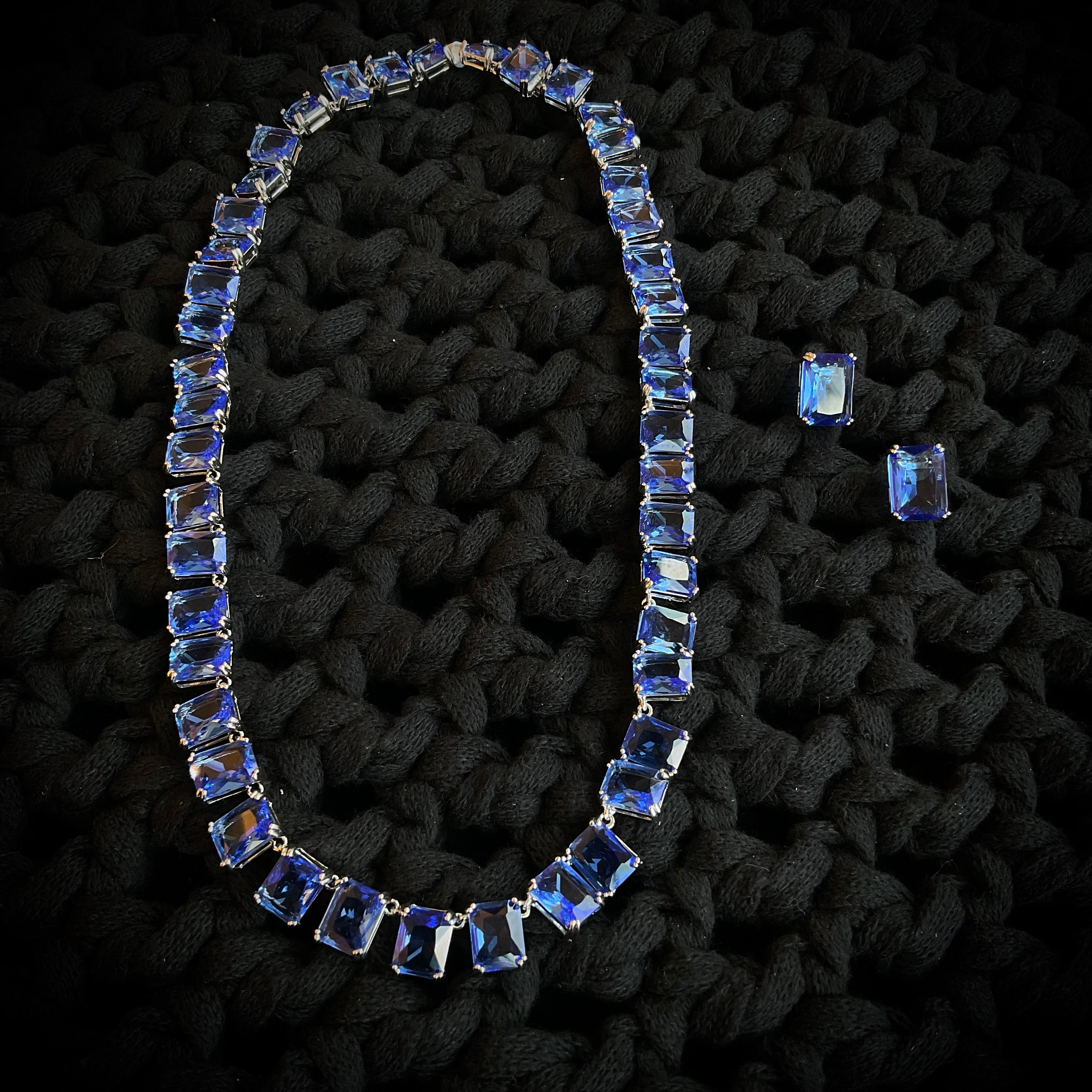 Collar Rodio Azul
