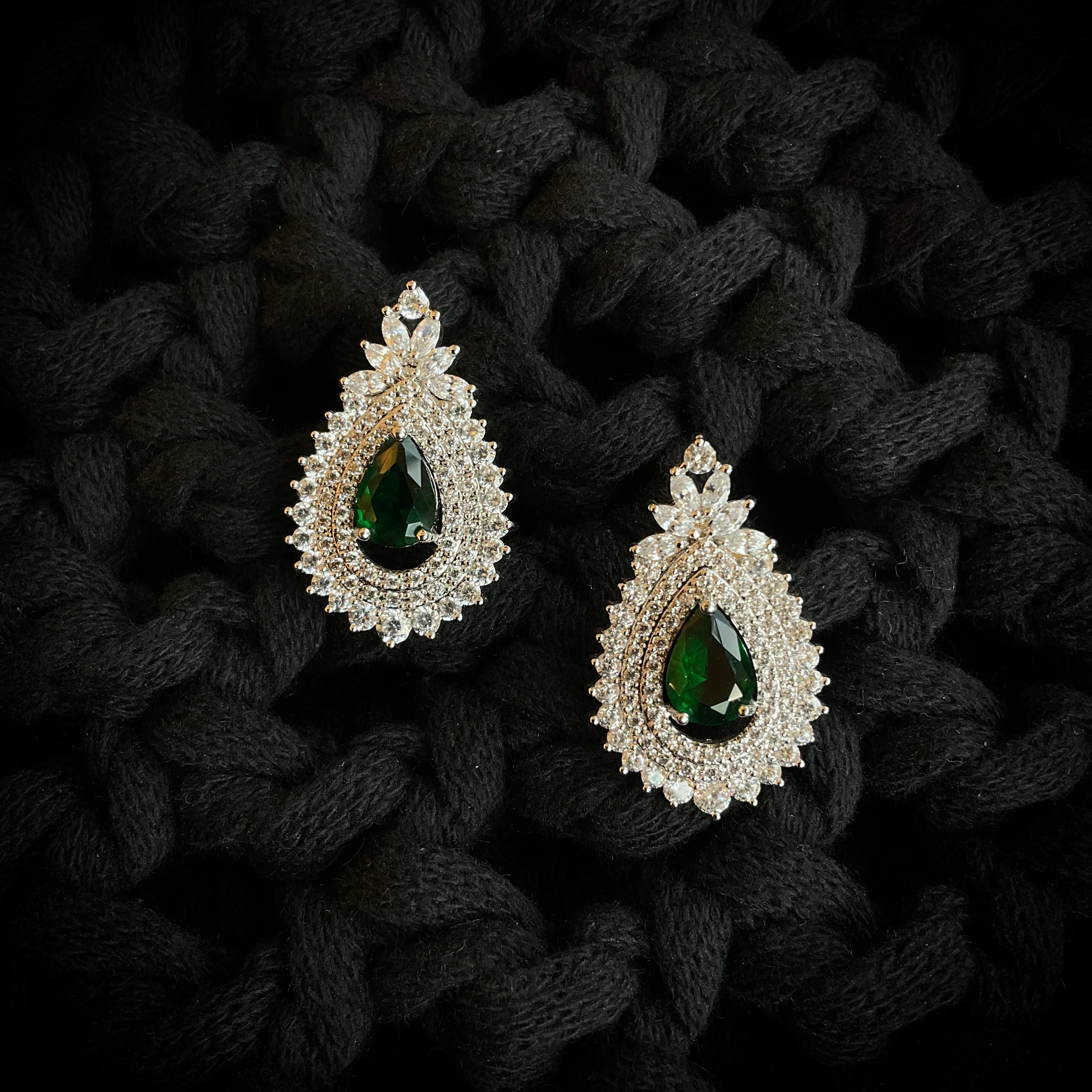 Aretes Rodio Esmeralda 5